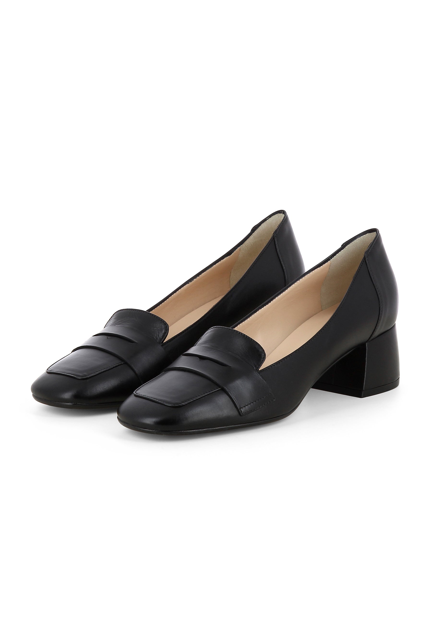 MINA women's slippers - smooth leather black