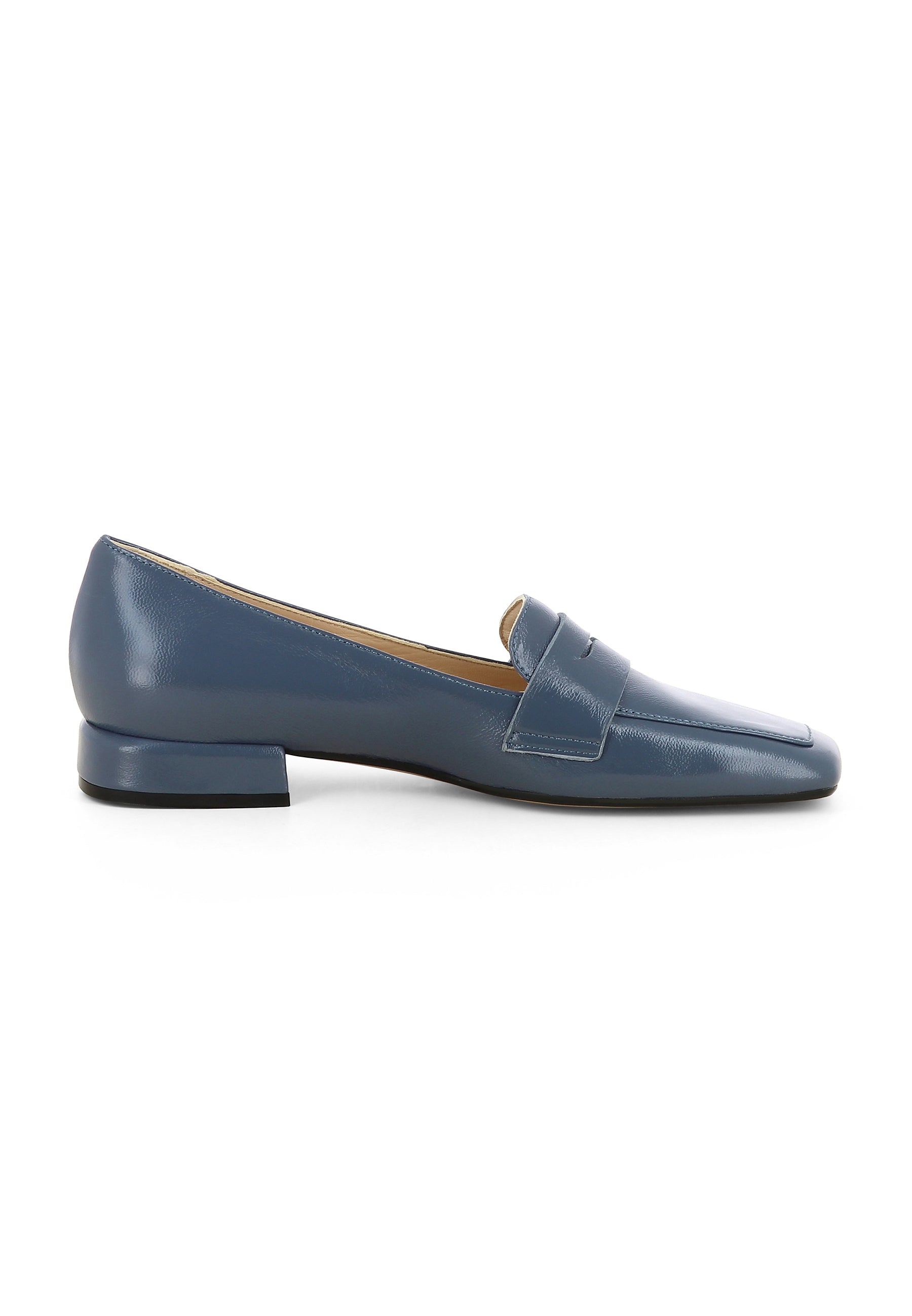 ANNA women's slippers - crumpled patent leather blue-grey