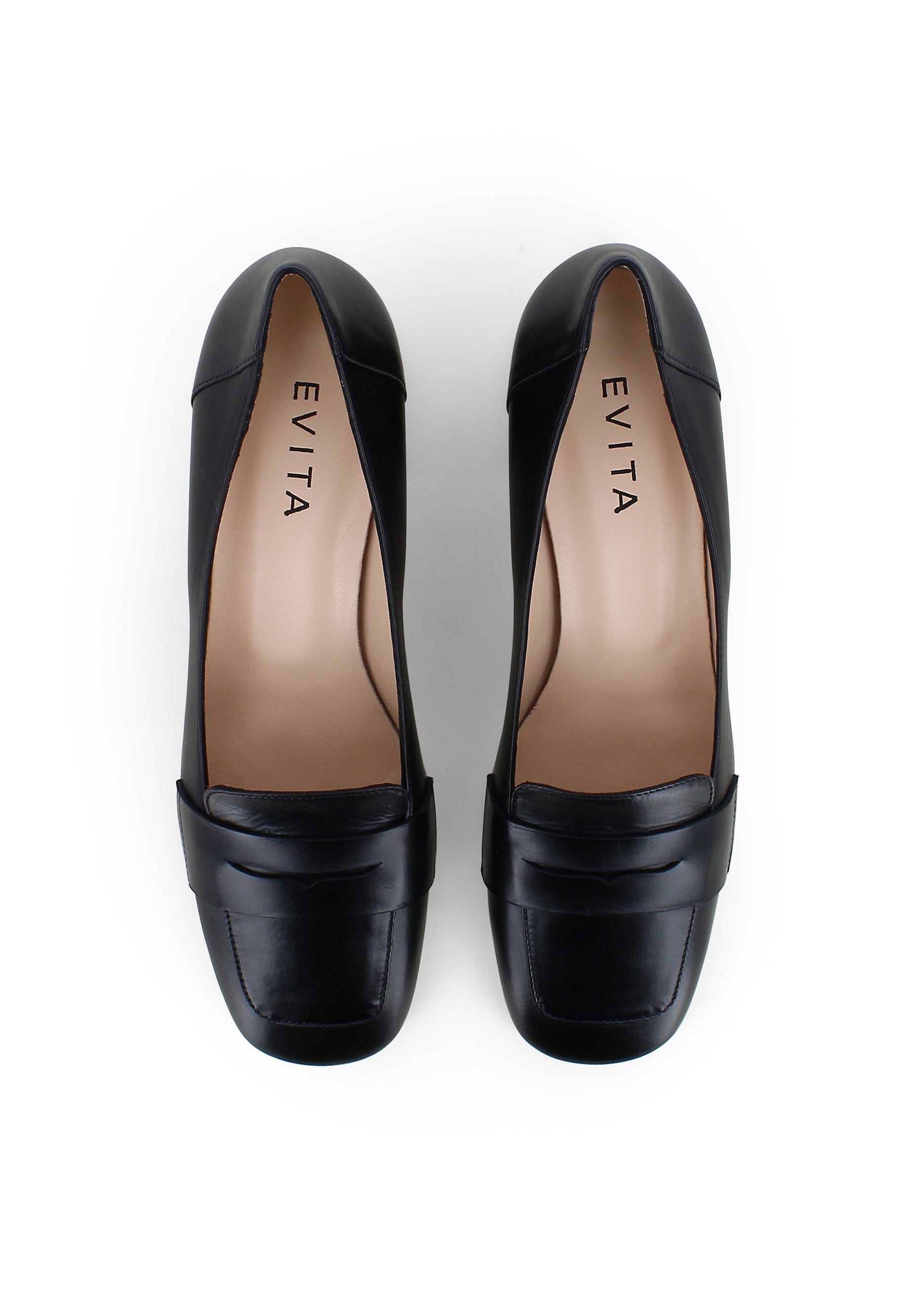 MINA women's slippers - smooth leather black
