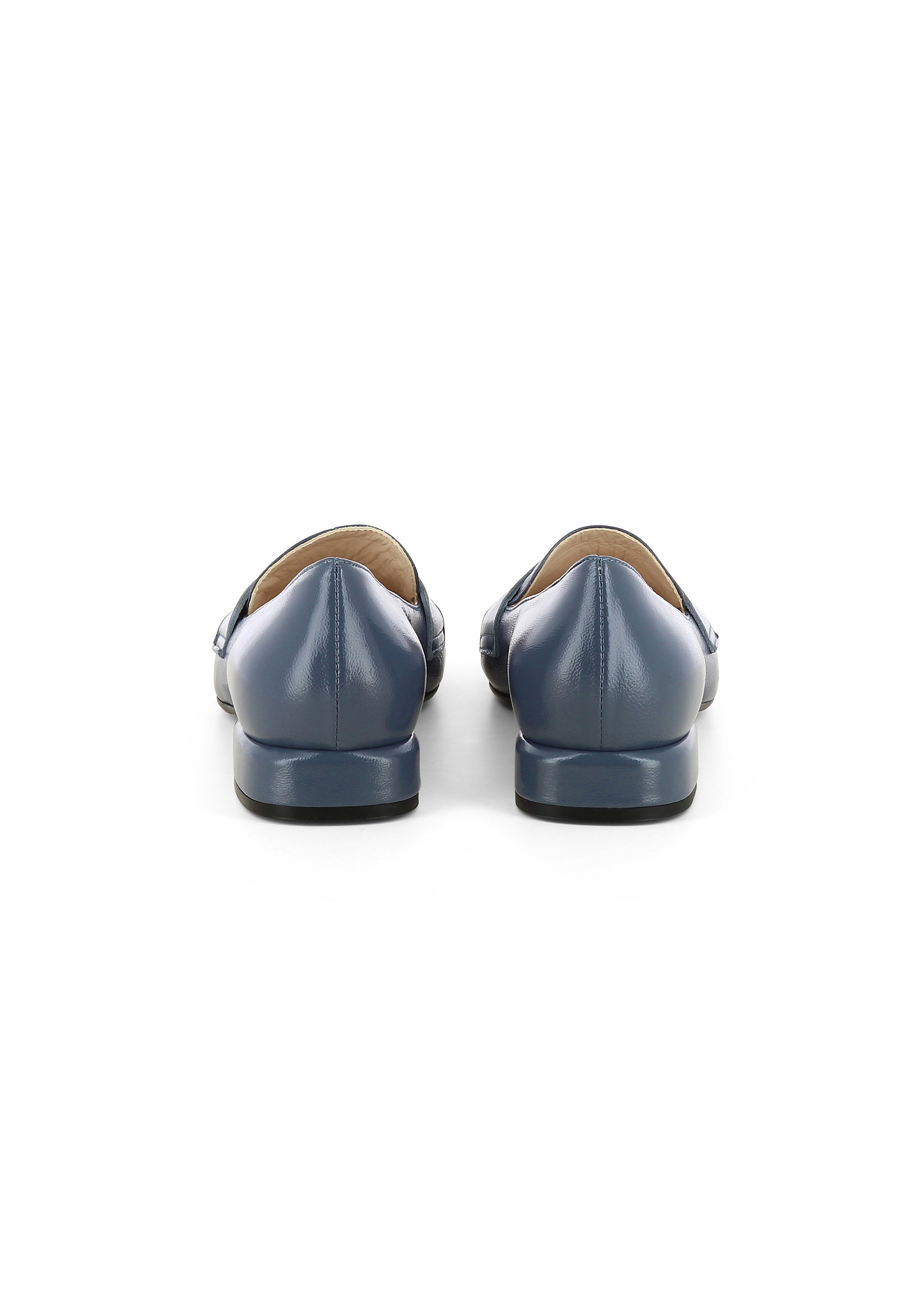 ANNA women's slippers - crumpled patent leather blue-grey