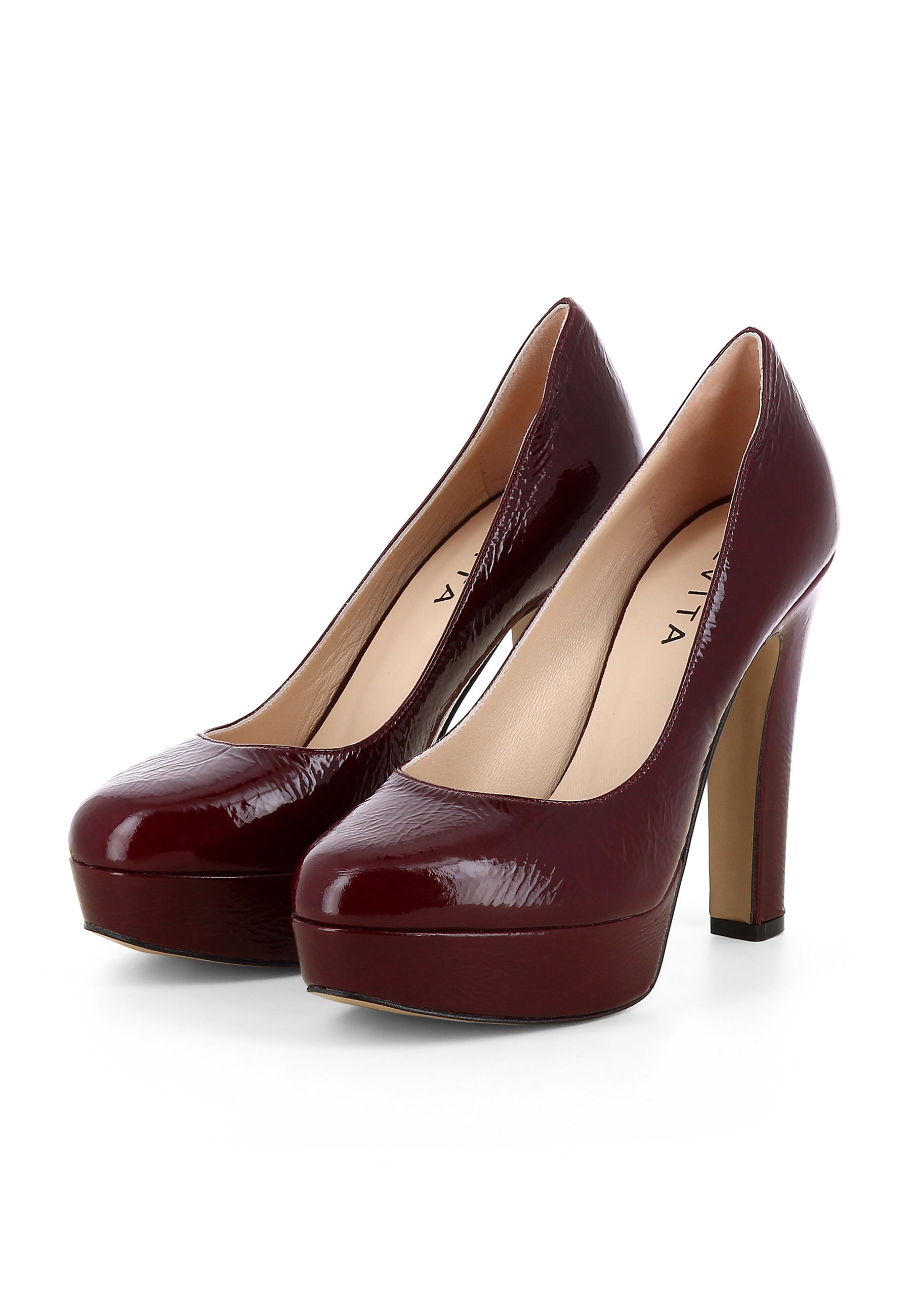 RICCARDA Damen Pumps - Lackleder Mit Prägung bordeaux