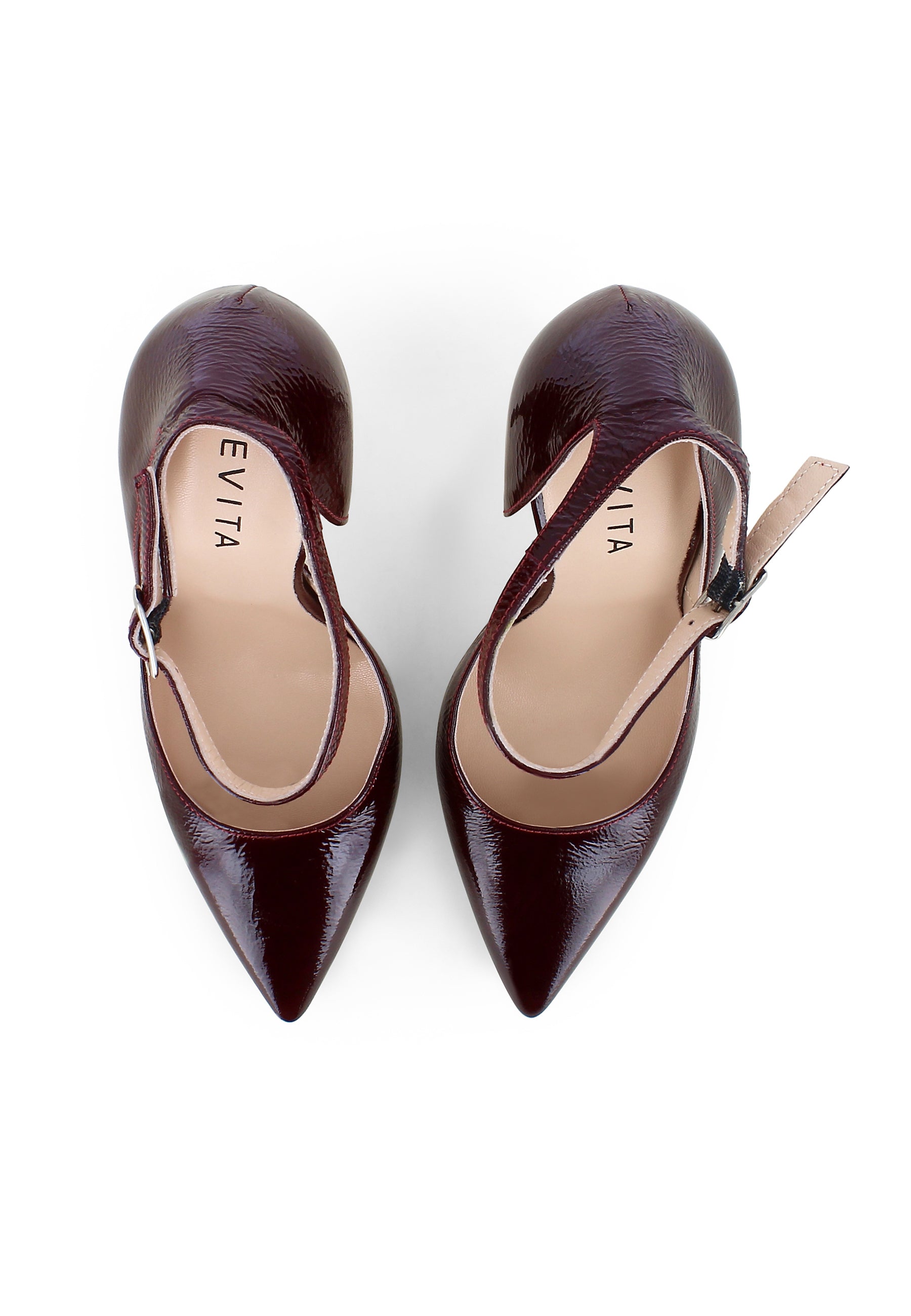 LISA Damen Pumps Halboffen  -  Lackleder Mit Prägung bordeaux