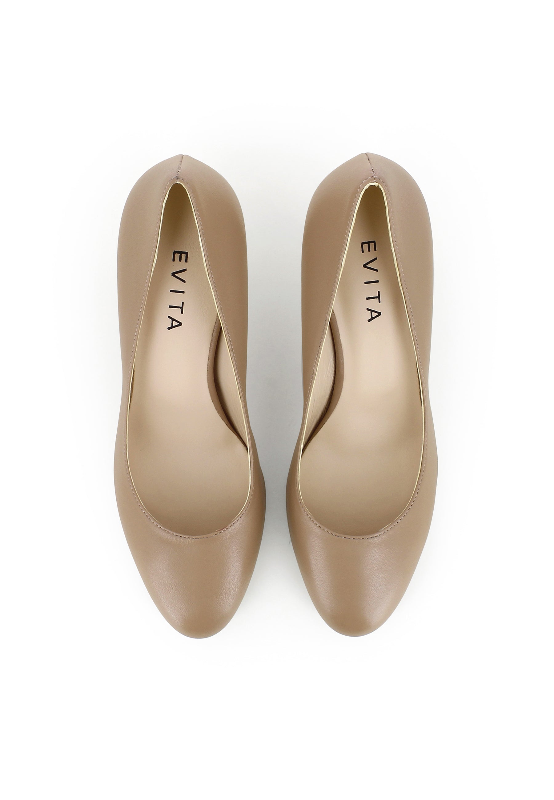 BIANCA women's pumps - smooth leather beige