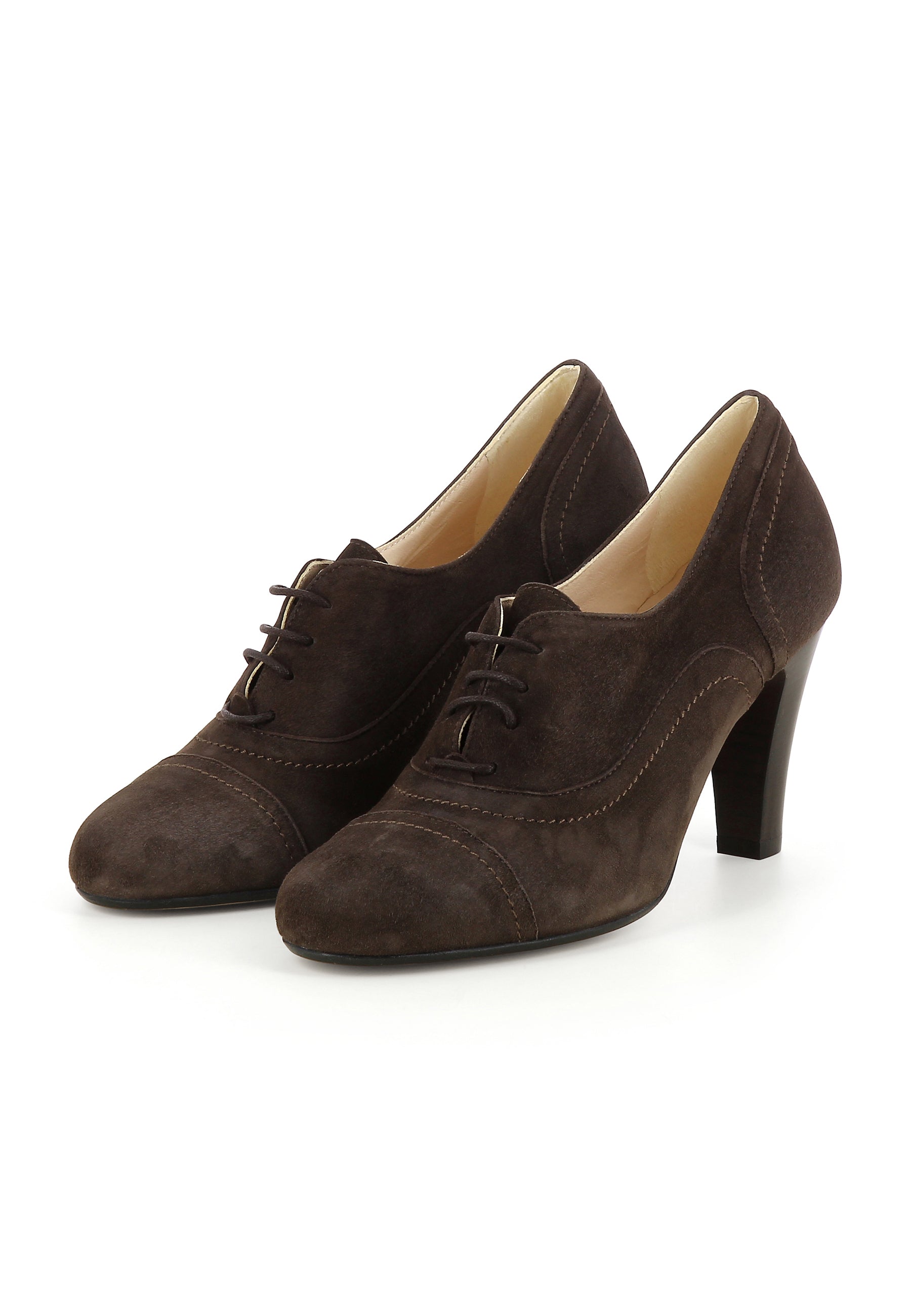MARIA Damen Schnürpumps - Rauleder Dunkelbraun