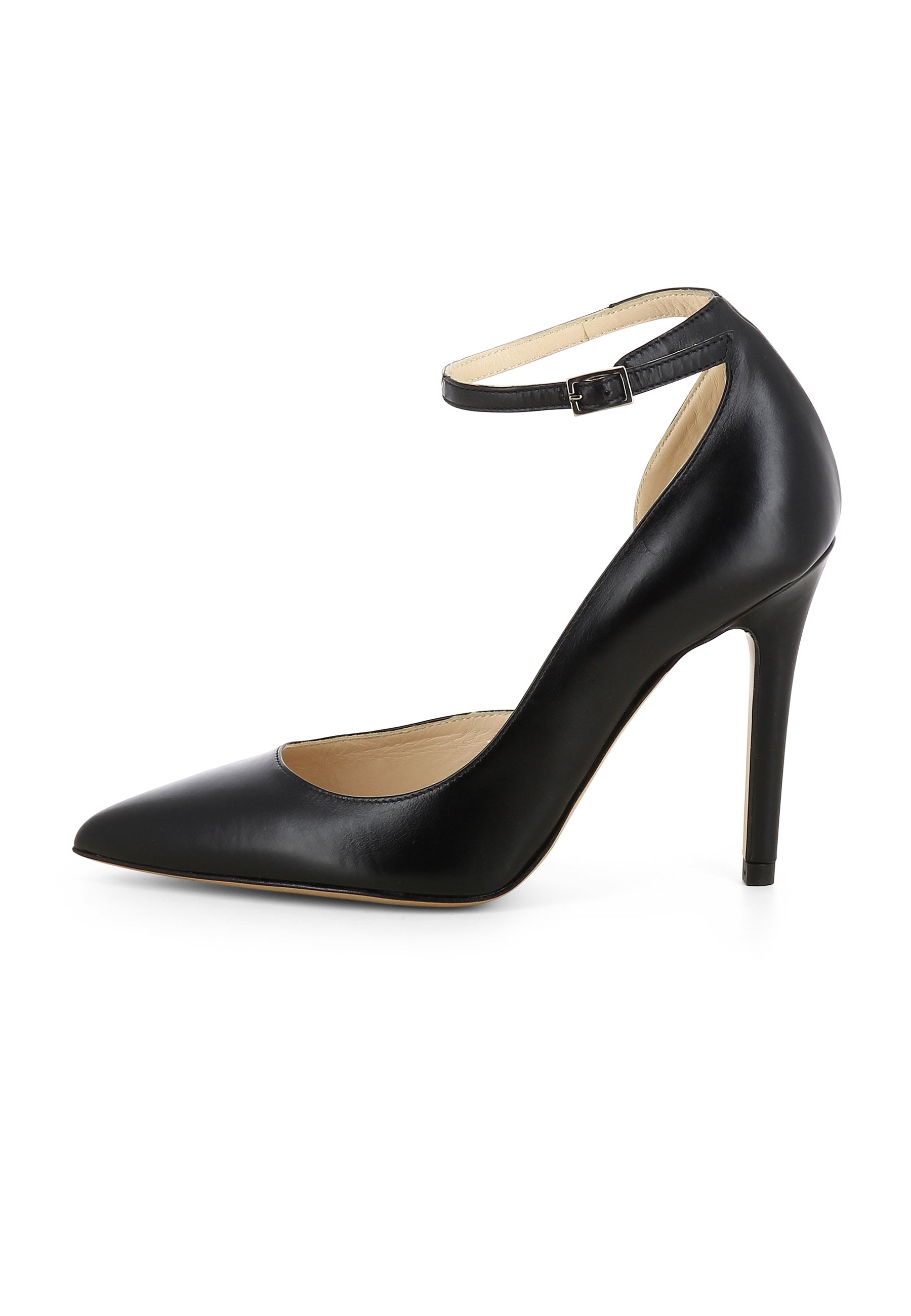 ALINA women's pumps semi-open - smooth leather black