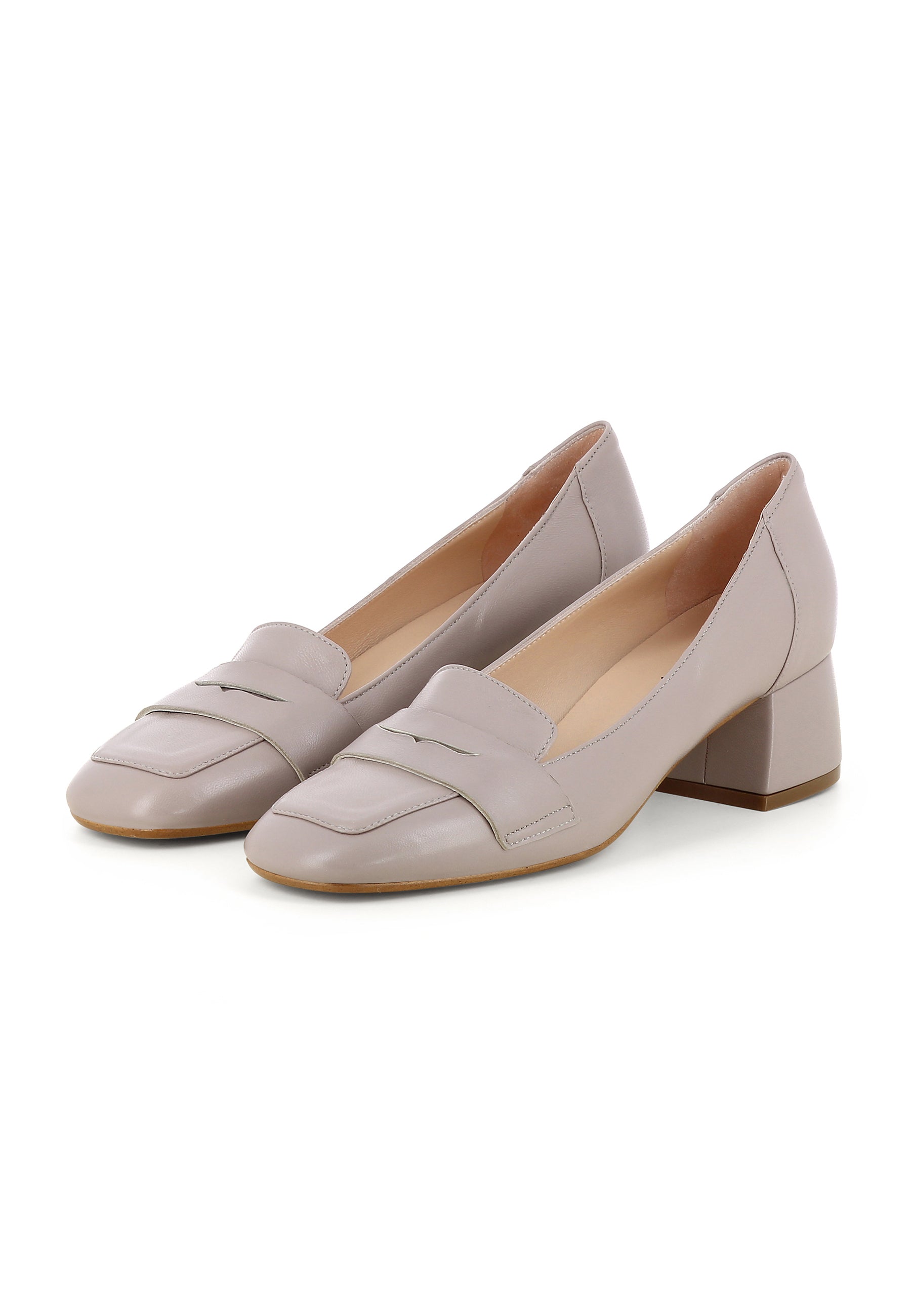MINA Damen Slipper - Glattleder taupe