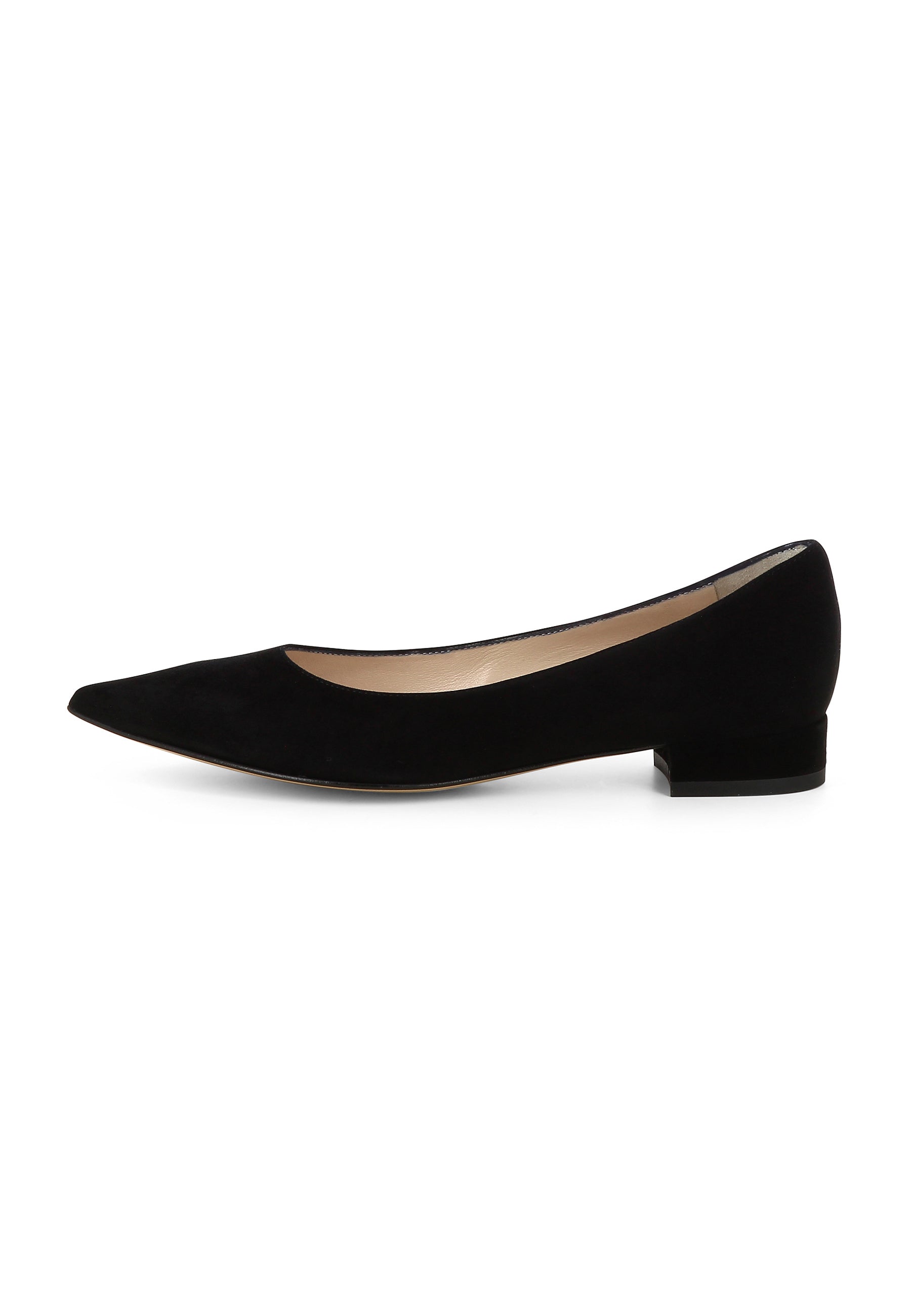 FRANCA Damen Flats - Rauleder Schwarz