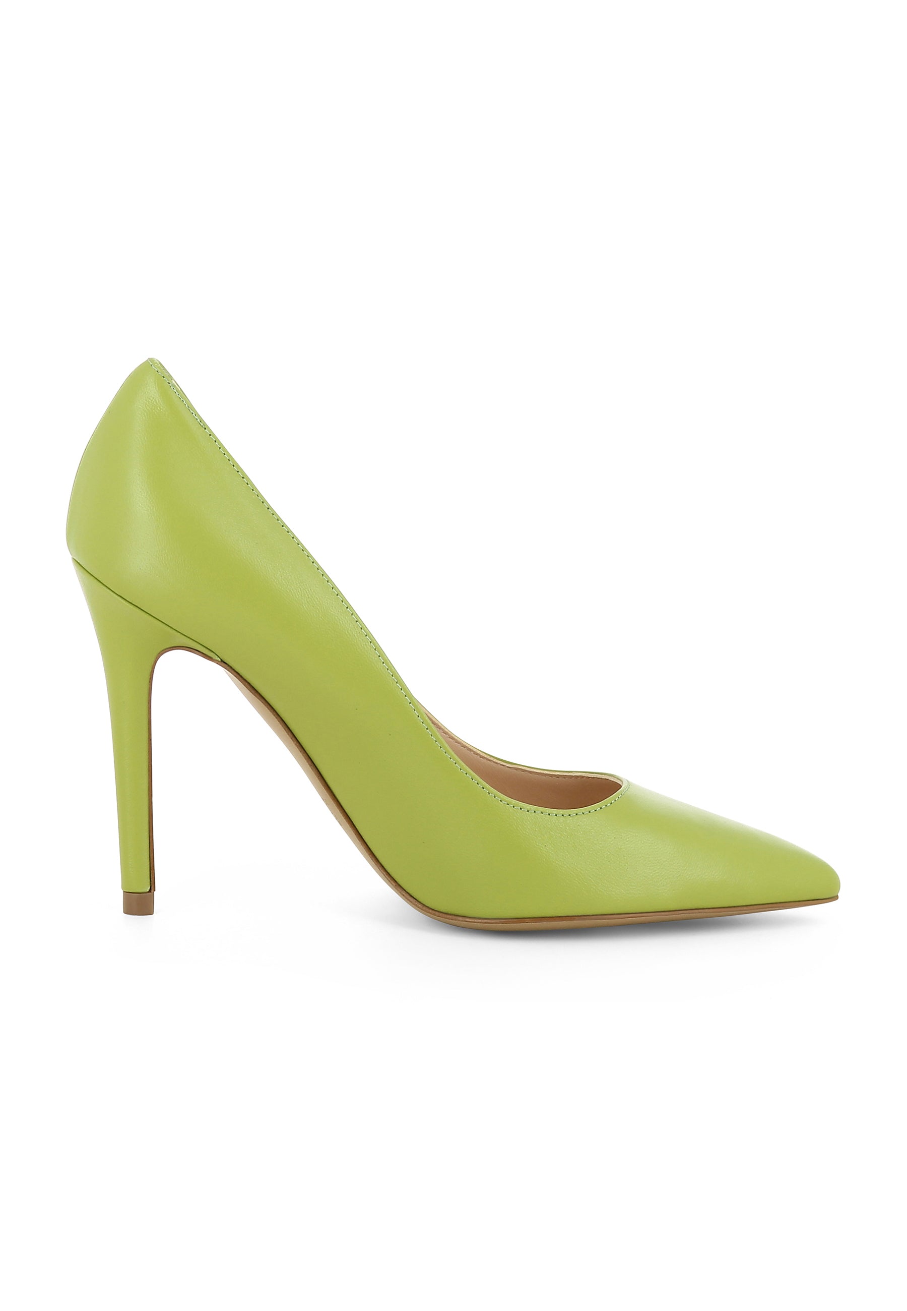 ALINA women's pumps - smooth leather light green