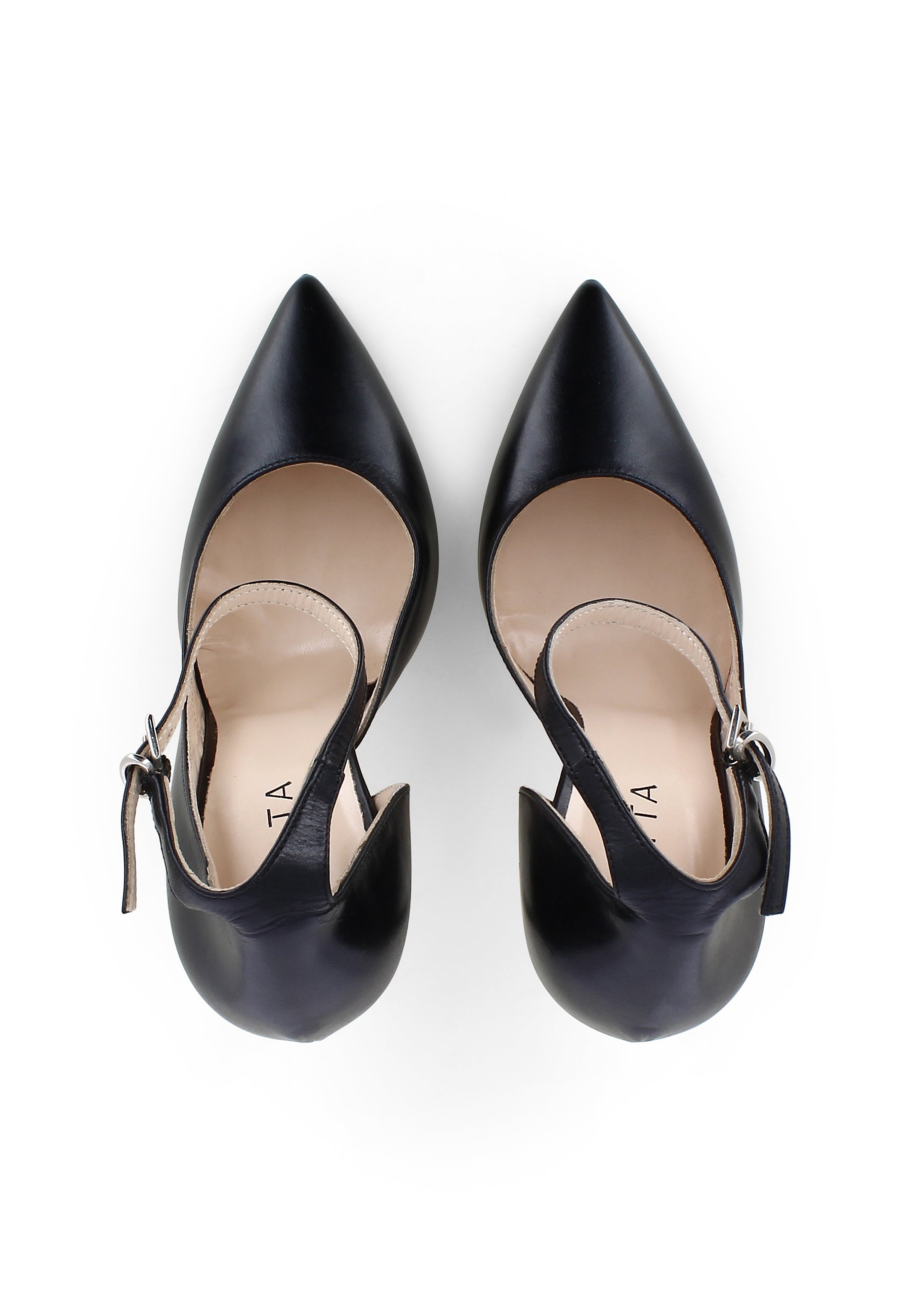 LISA Damen Pumps Halboffen - Glattleder Schwarz