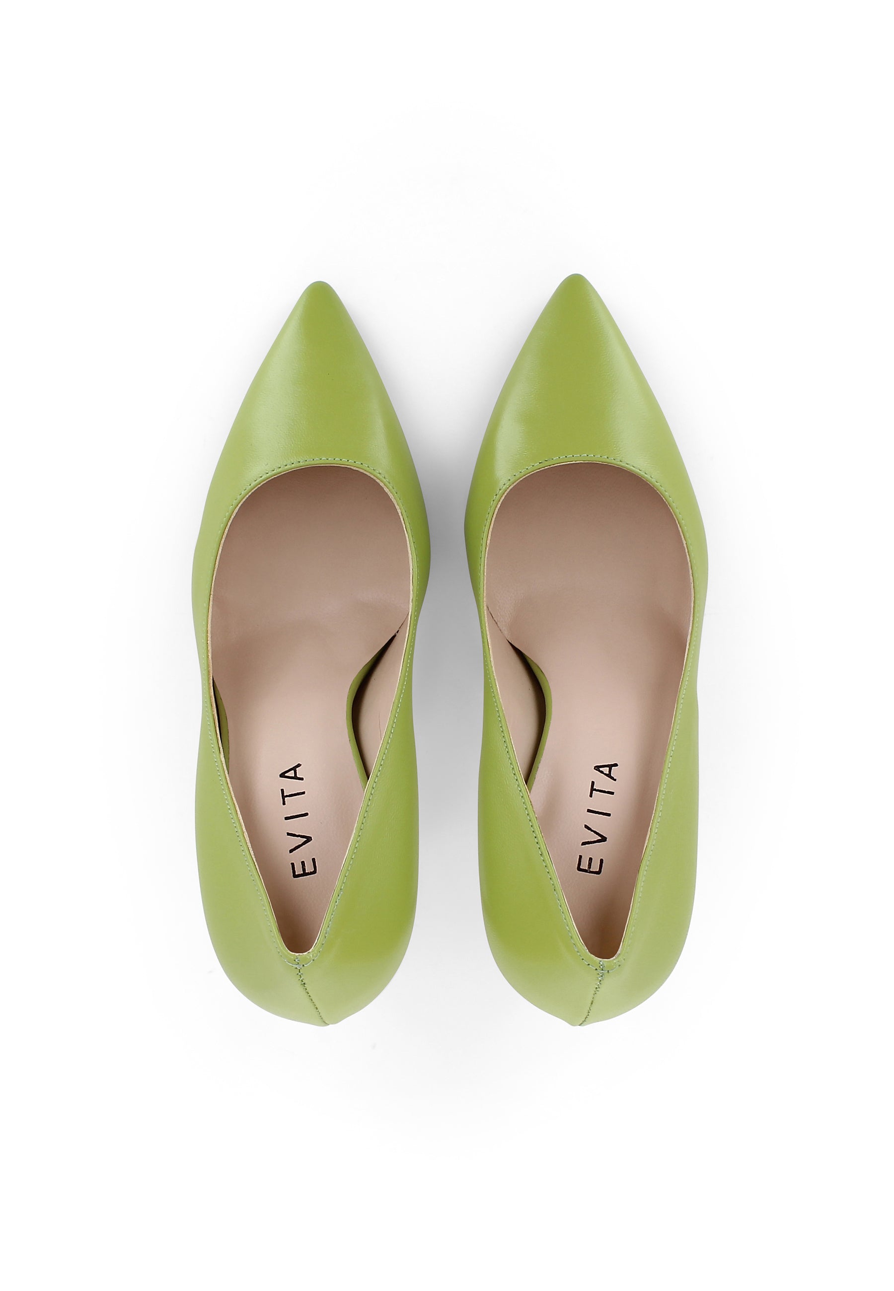 ALINA women's pumps - smooth leather light green