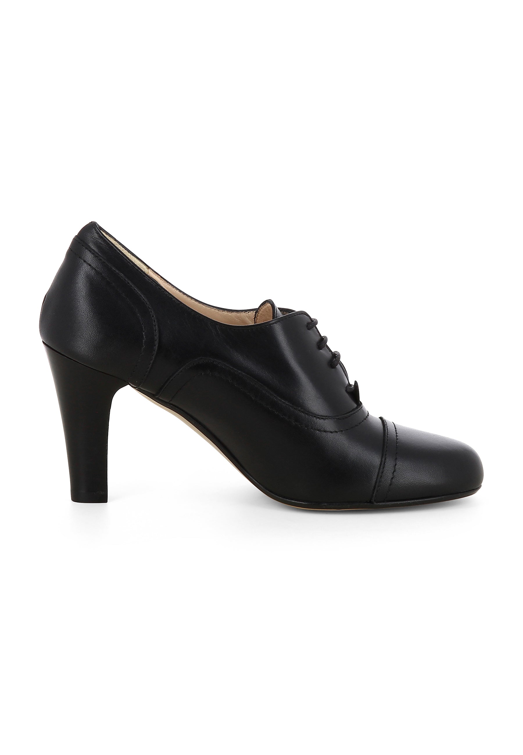 MARIA Damen Schnürpumps - Glattleder Schwarz