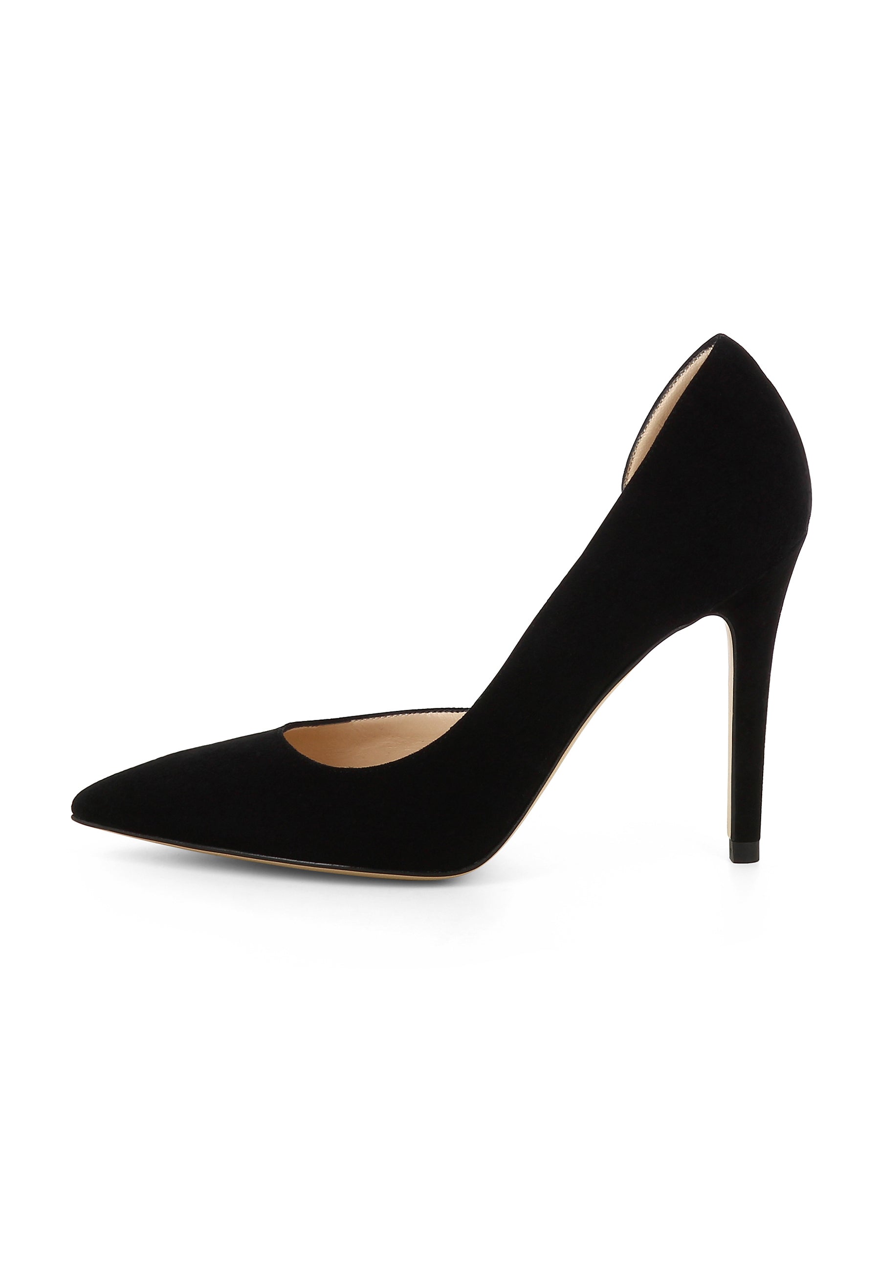 ALINA women's pumps semi-open - black suede
