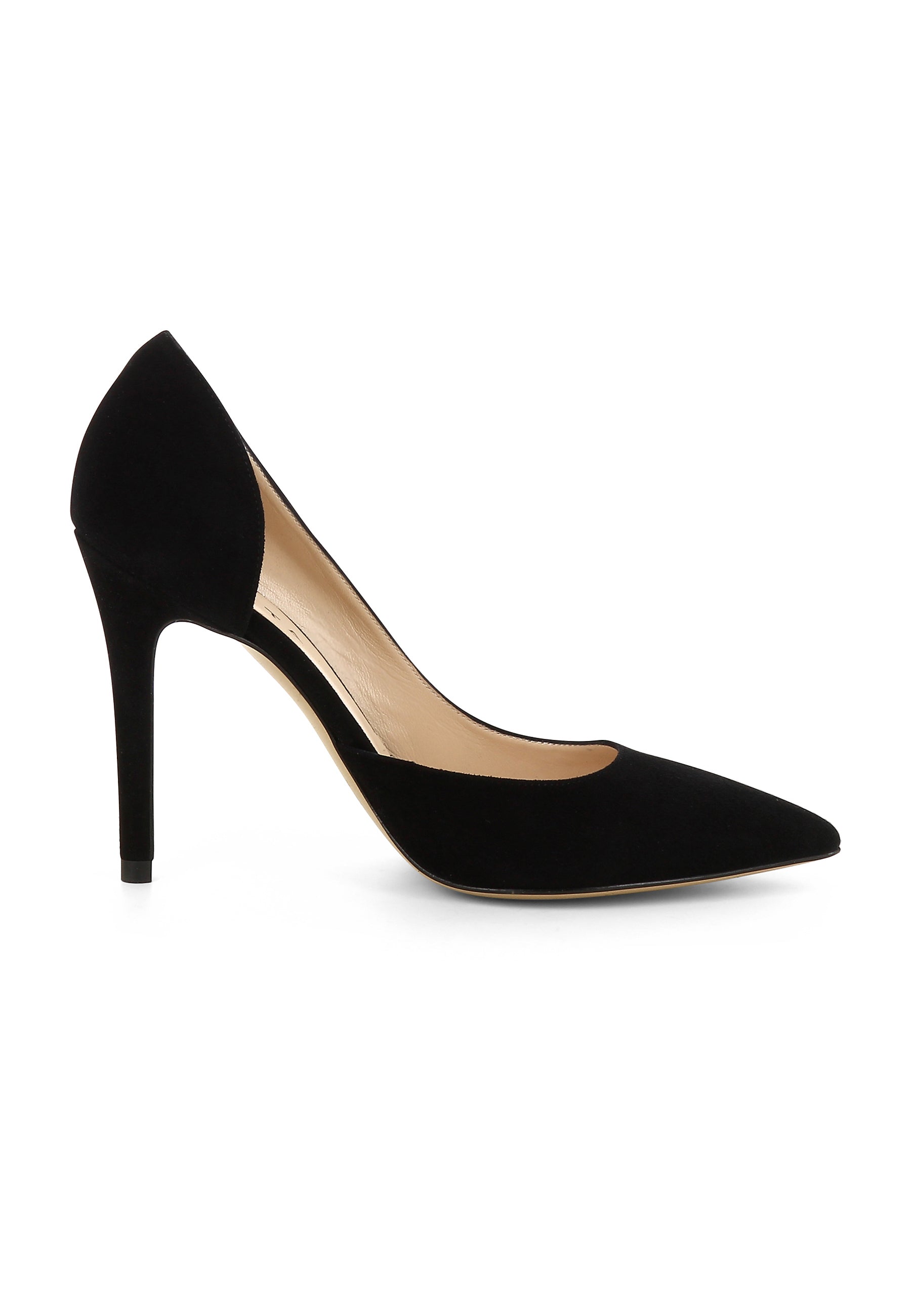 ALINA women's pumps semi-open - black suede
