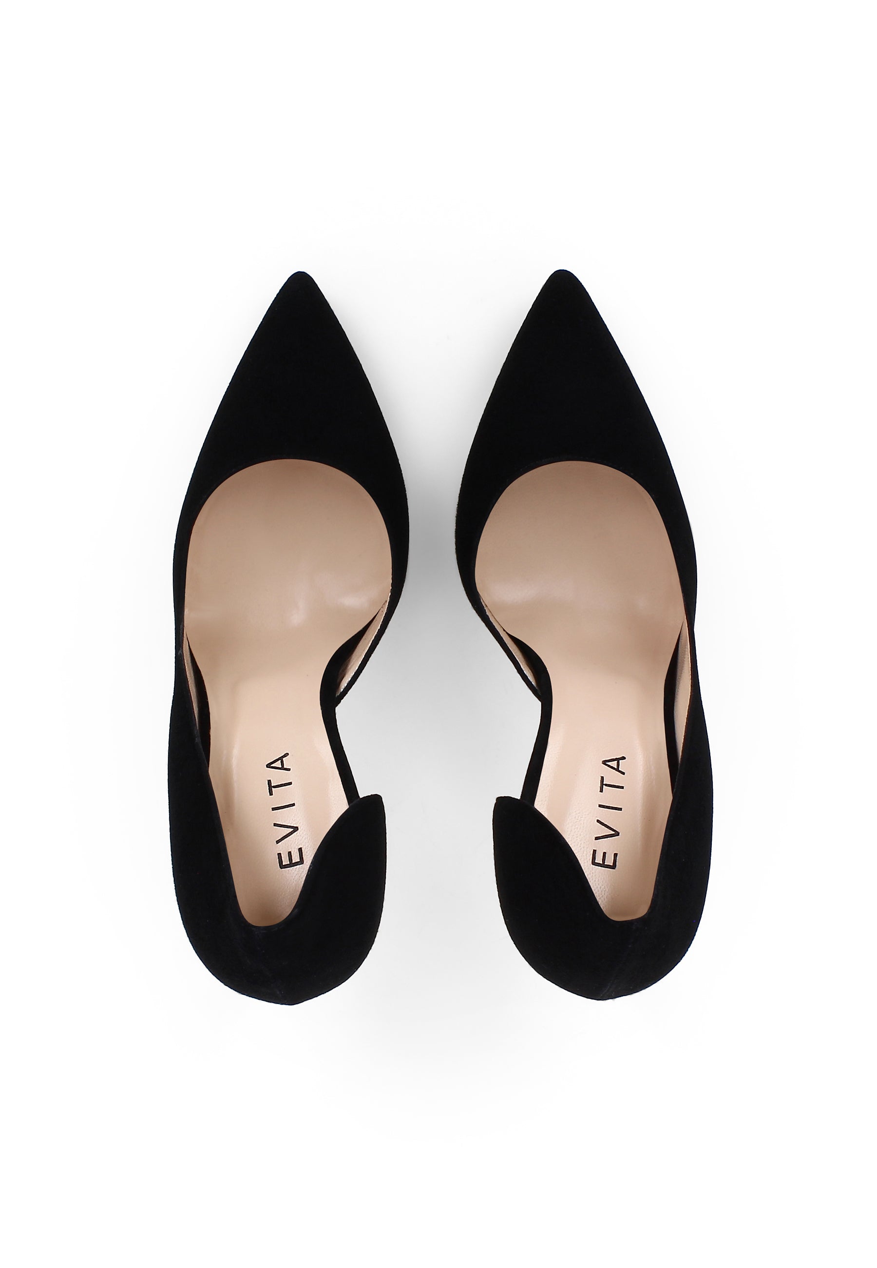 ALINA women's pumps semi-open - black suede