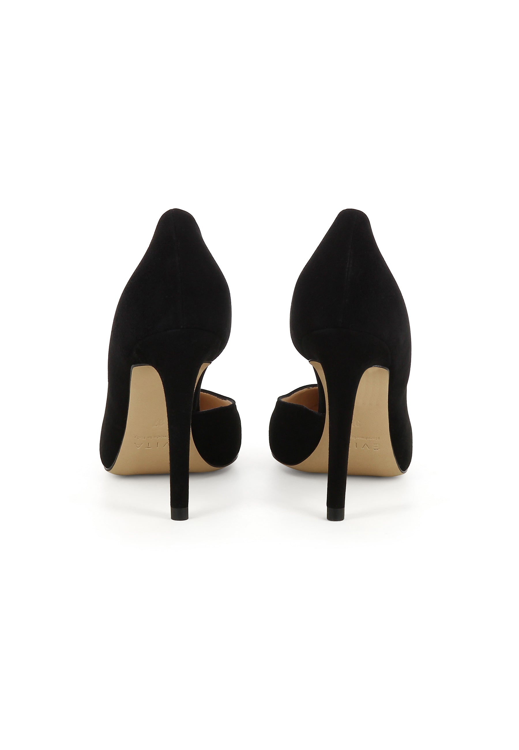 ALINA women's pumps semi-open - black suede