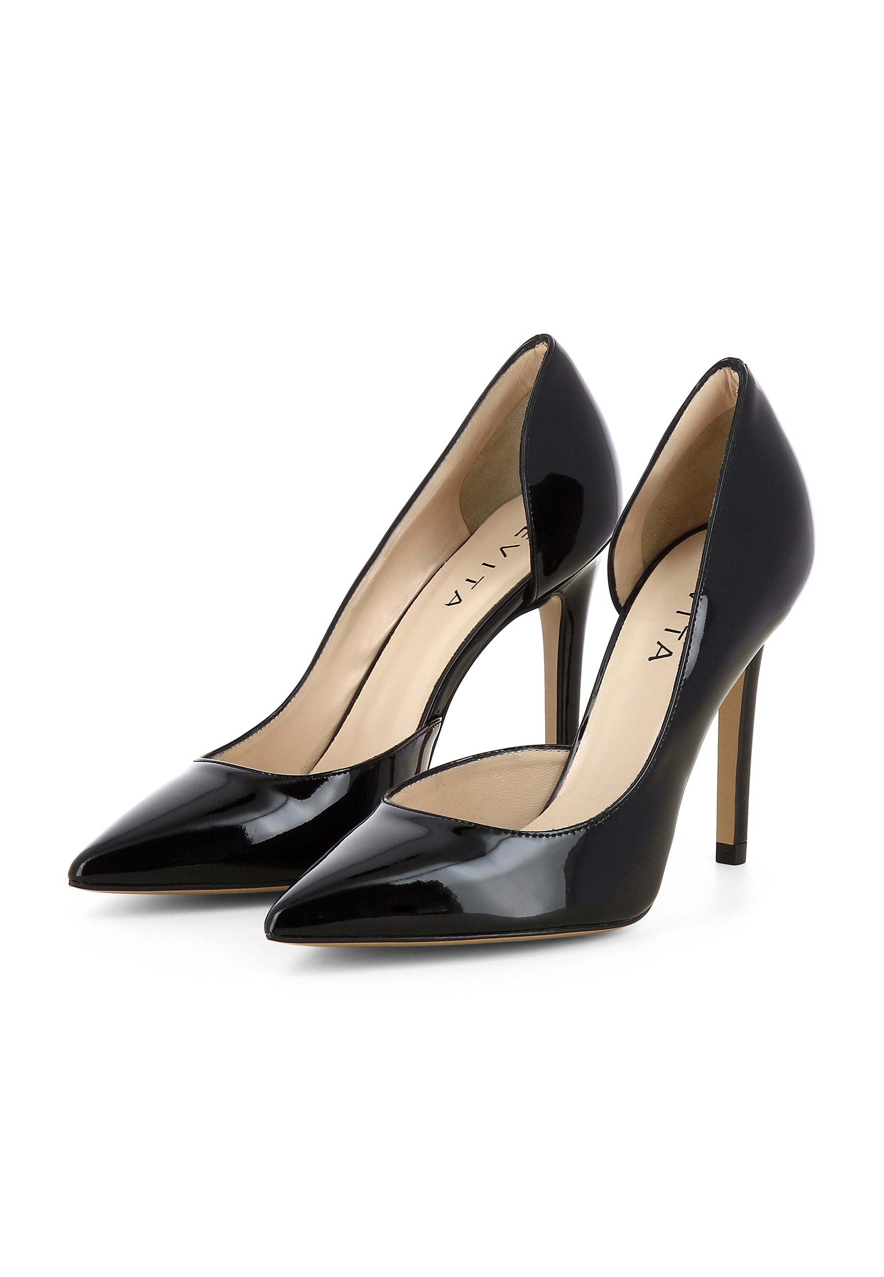ALINA Damen Pumps Halboffen - Lackleder schwarz