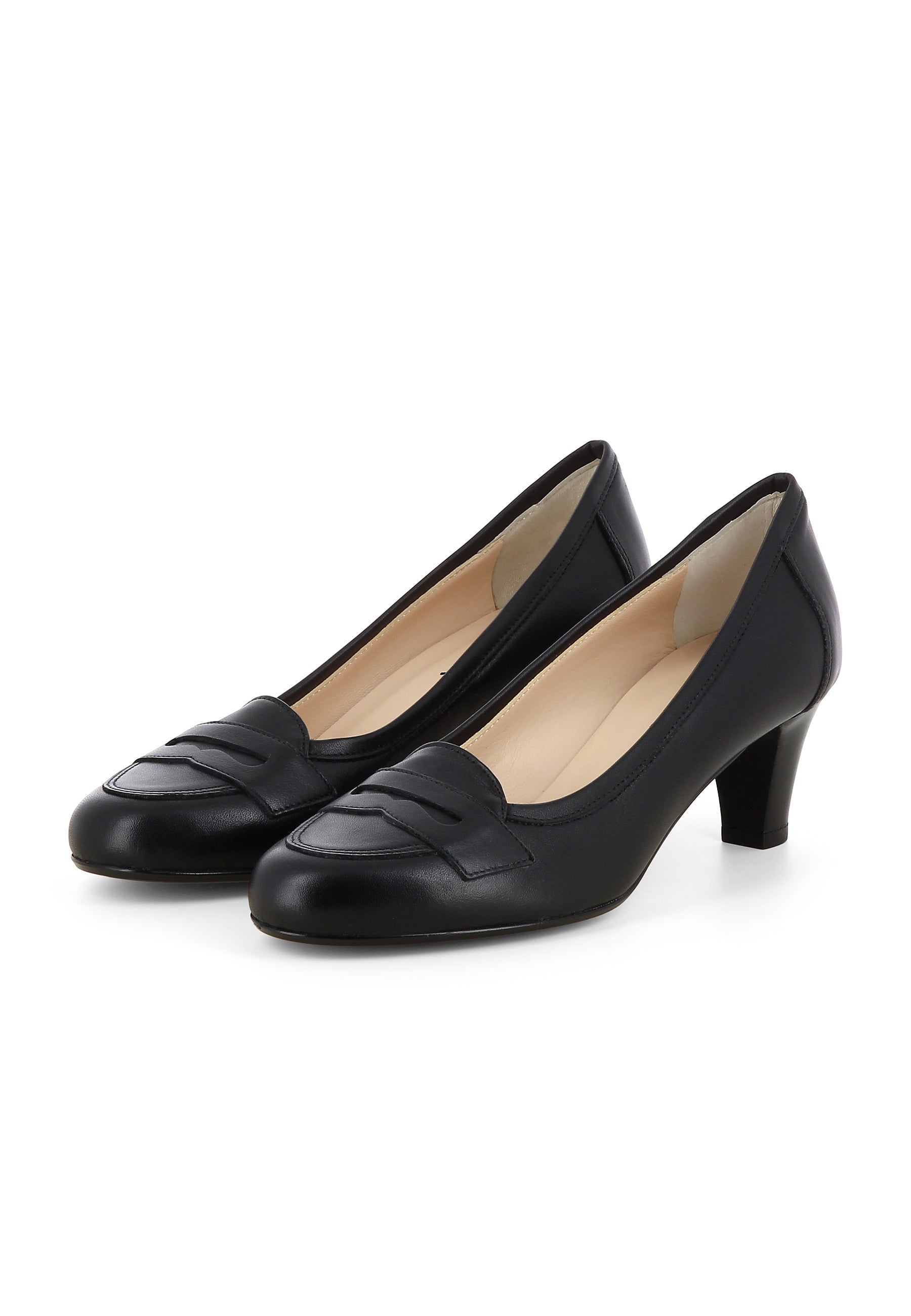 GIUSY Damen Pumps - Glattleder Schwarz