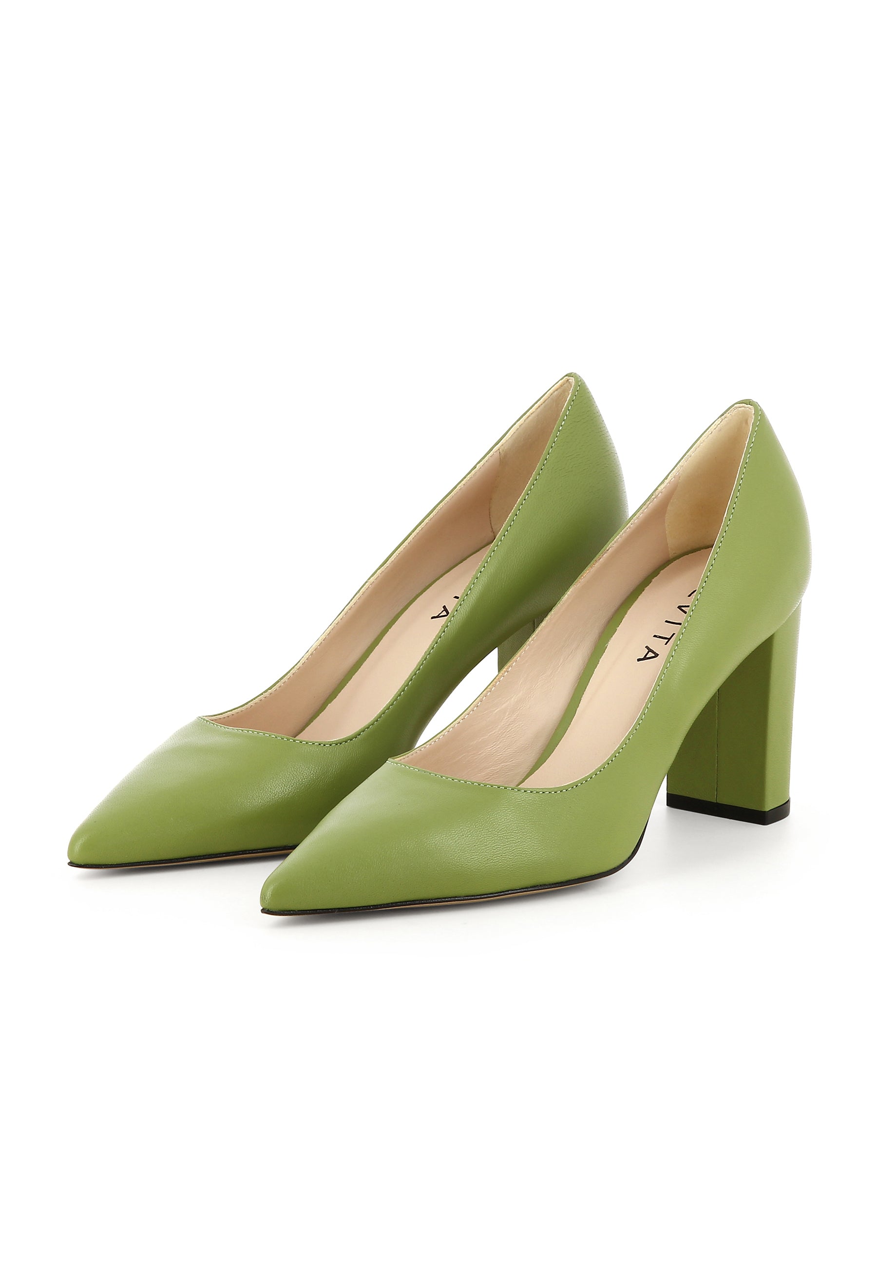 JESSICA Damen Pumps - Glattleder grün