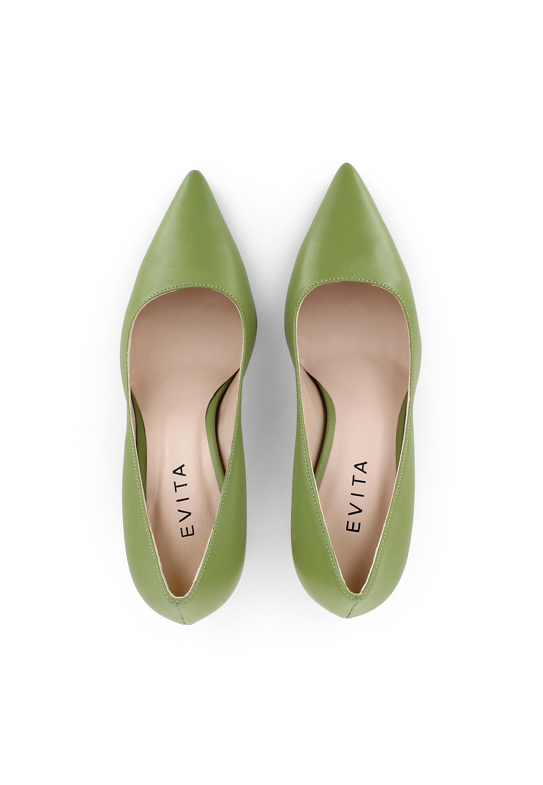 JESSICA Damen Pumps - Glattleder grün