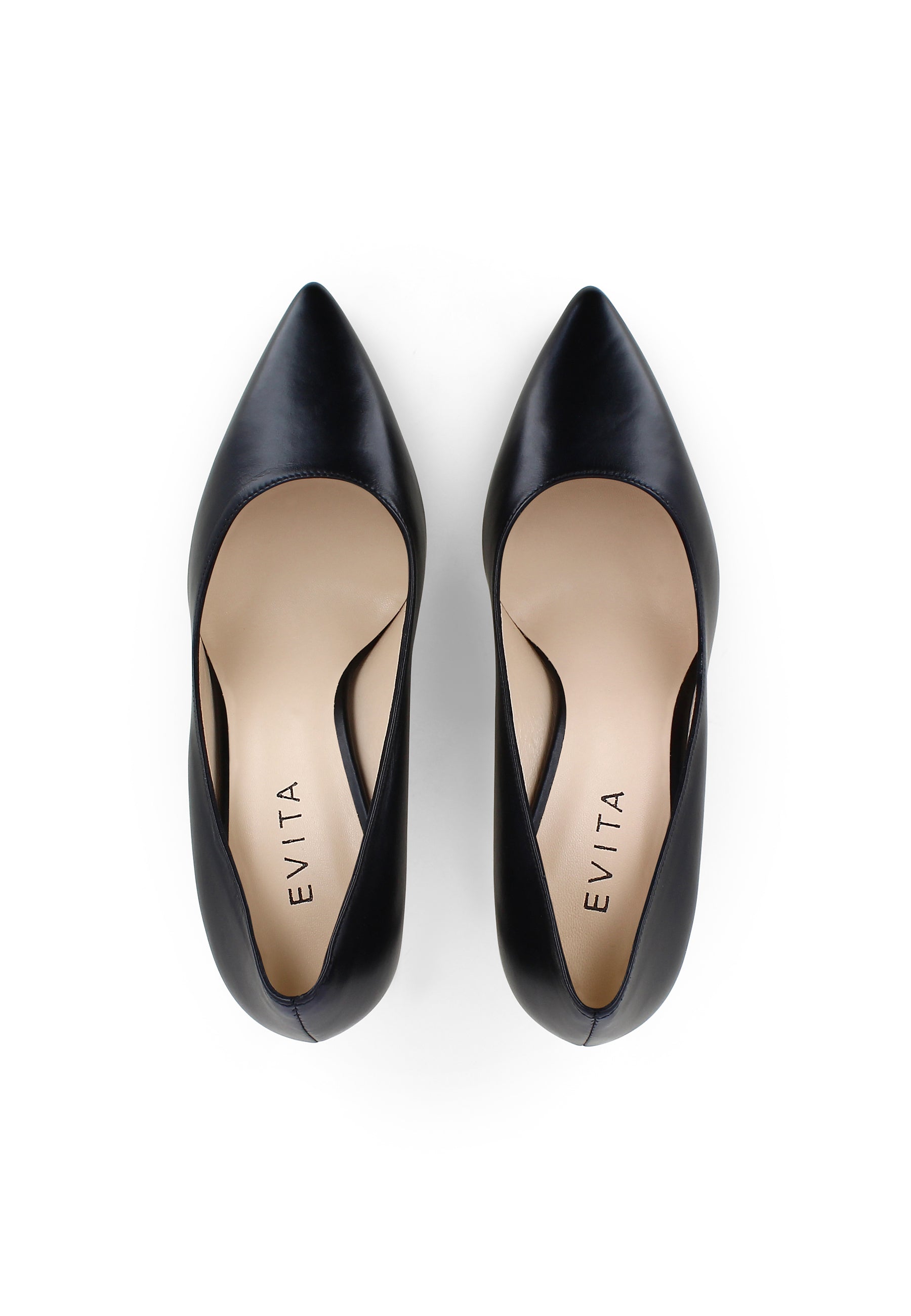 ARIA Damen Pumps - Glattleder Schwarz