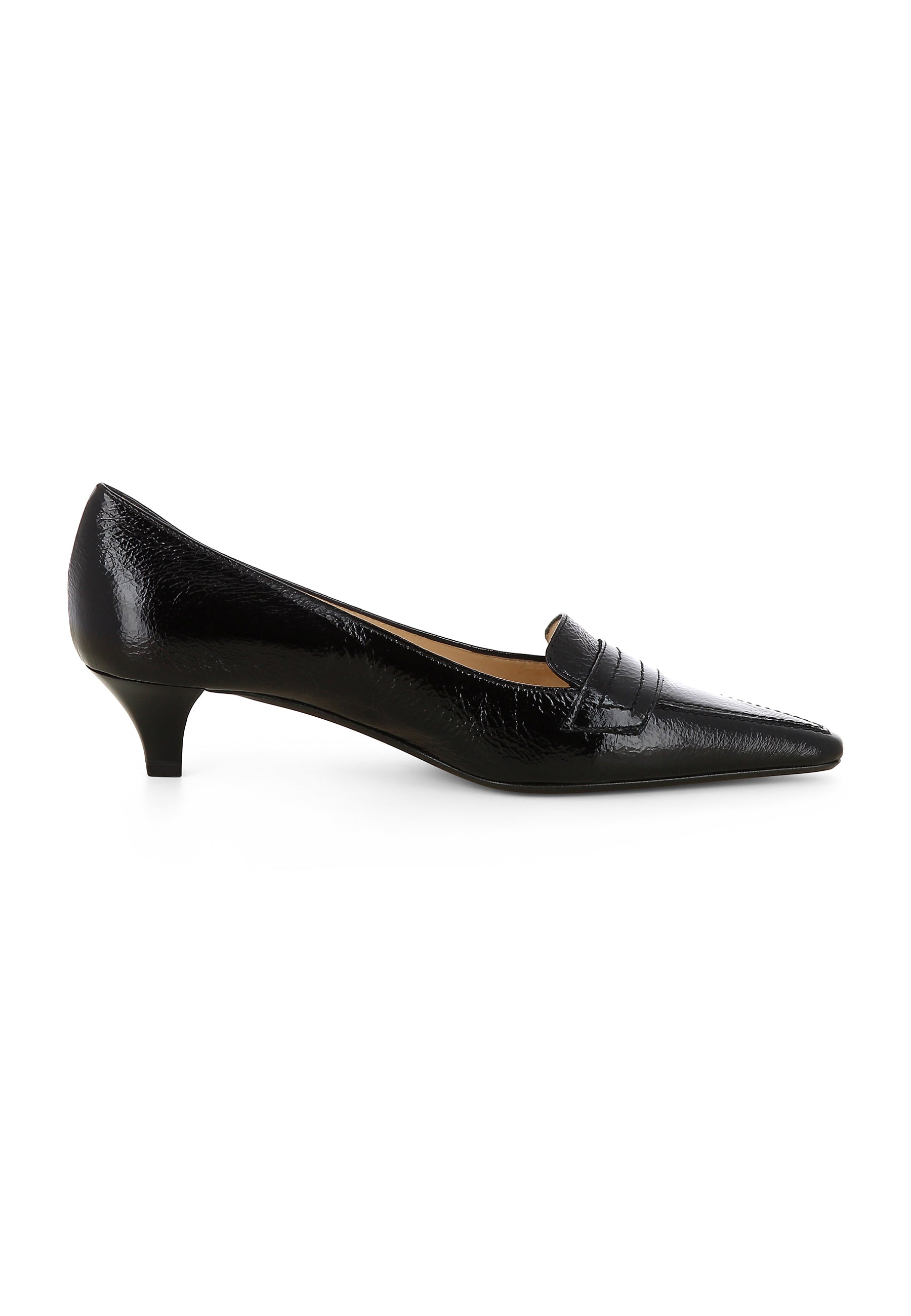 LIA Damen Pumps - Lackleder Mit Prägung schwarz
