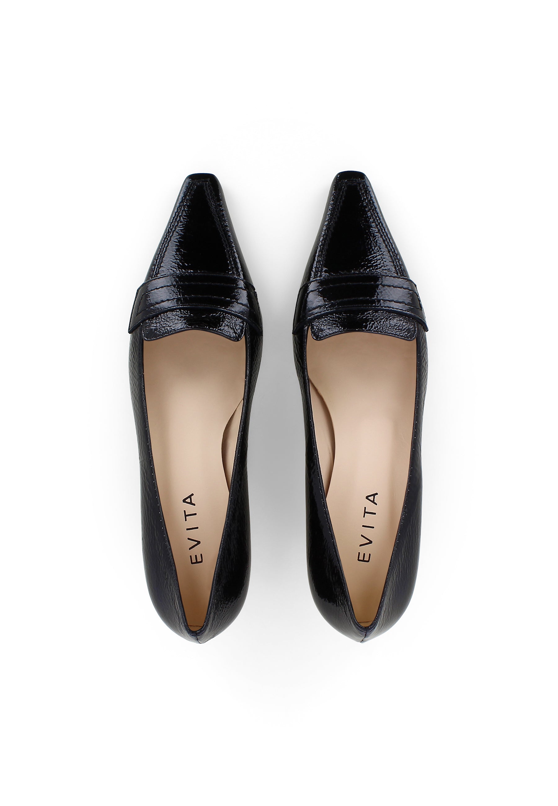 LIA Damen Pumps - Lackleder Mit Prägung schwarz