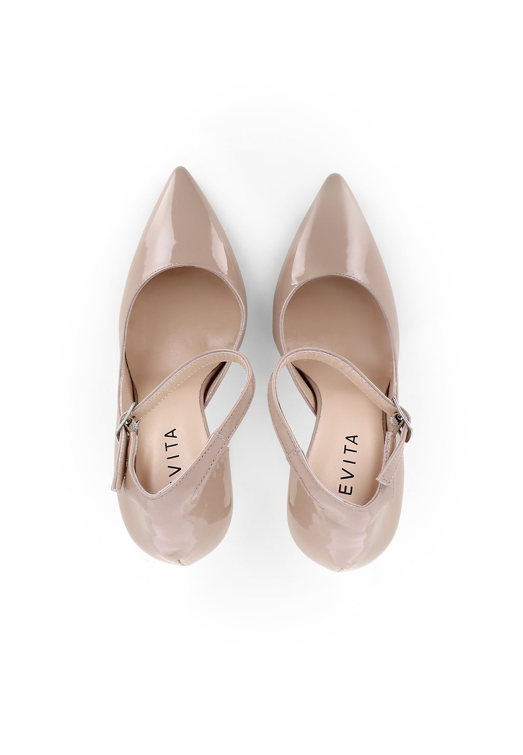 ALINA Damen Pumps Halboffen - Lackleder beige
