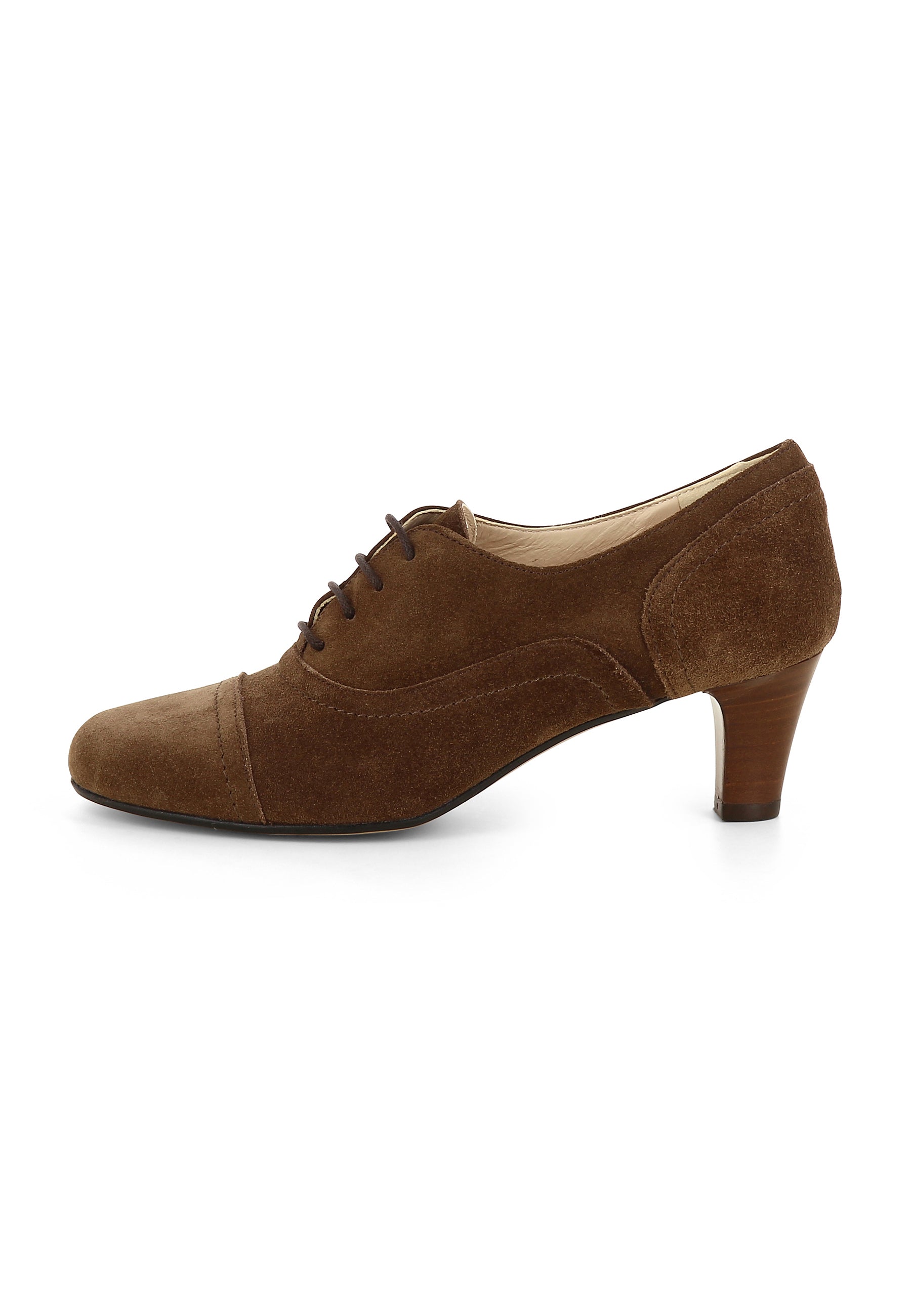 GIUSY Damen Schnürpumps - Rauleder Braun