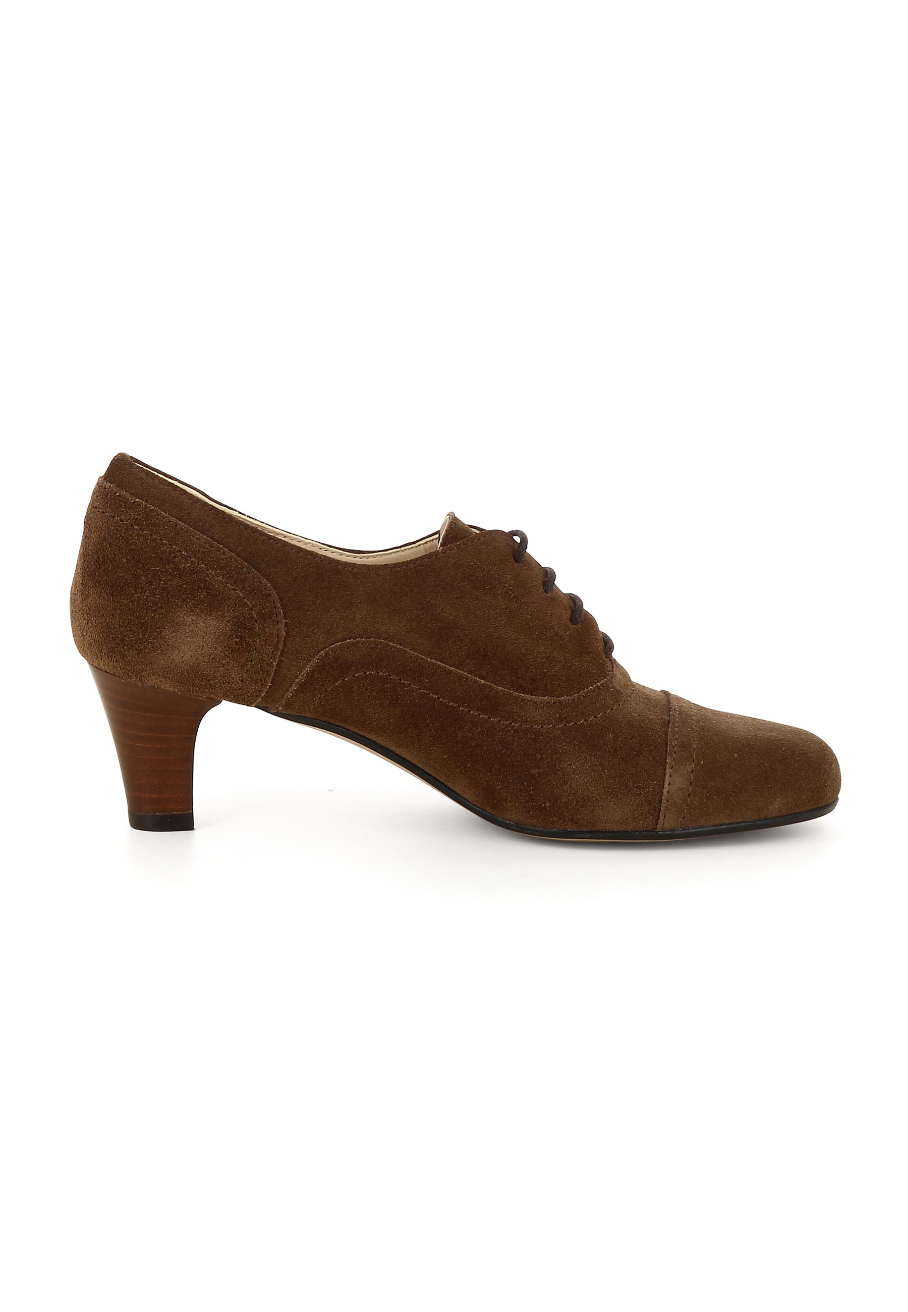 GIUSY Damen Schnürpumps - Rauleder Braun