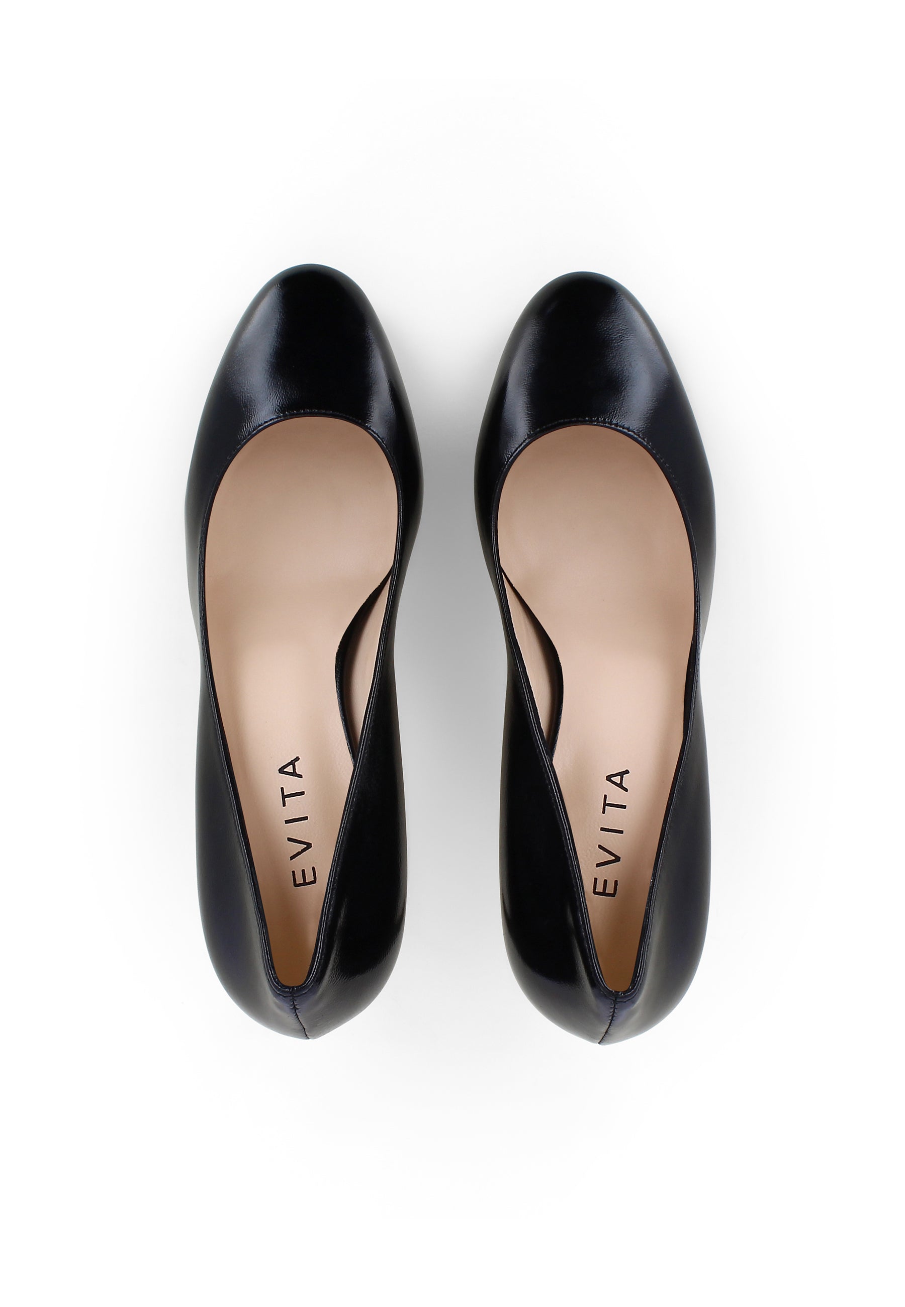 BIANCA women's pumps - black crumpled patent leather