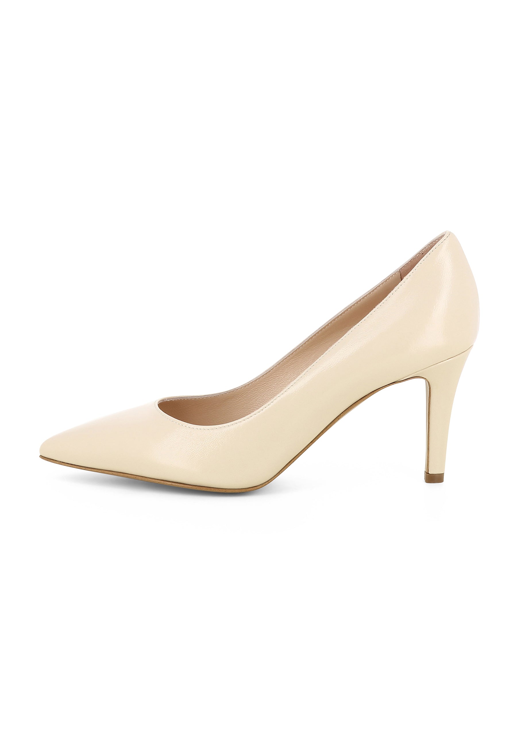 ARIA women's pumps - crumpled patent leather beige