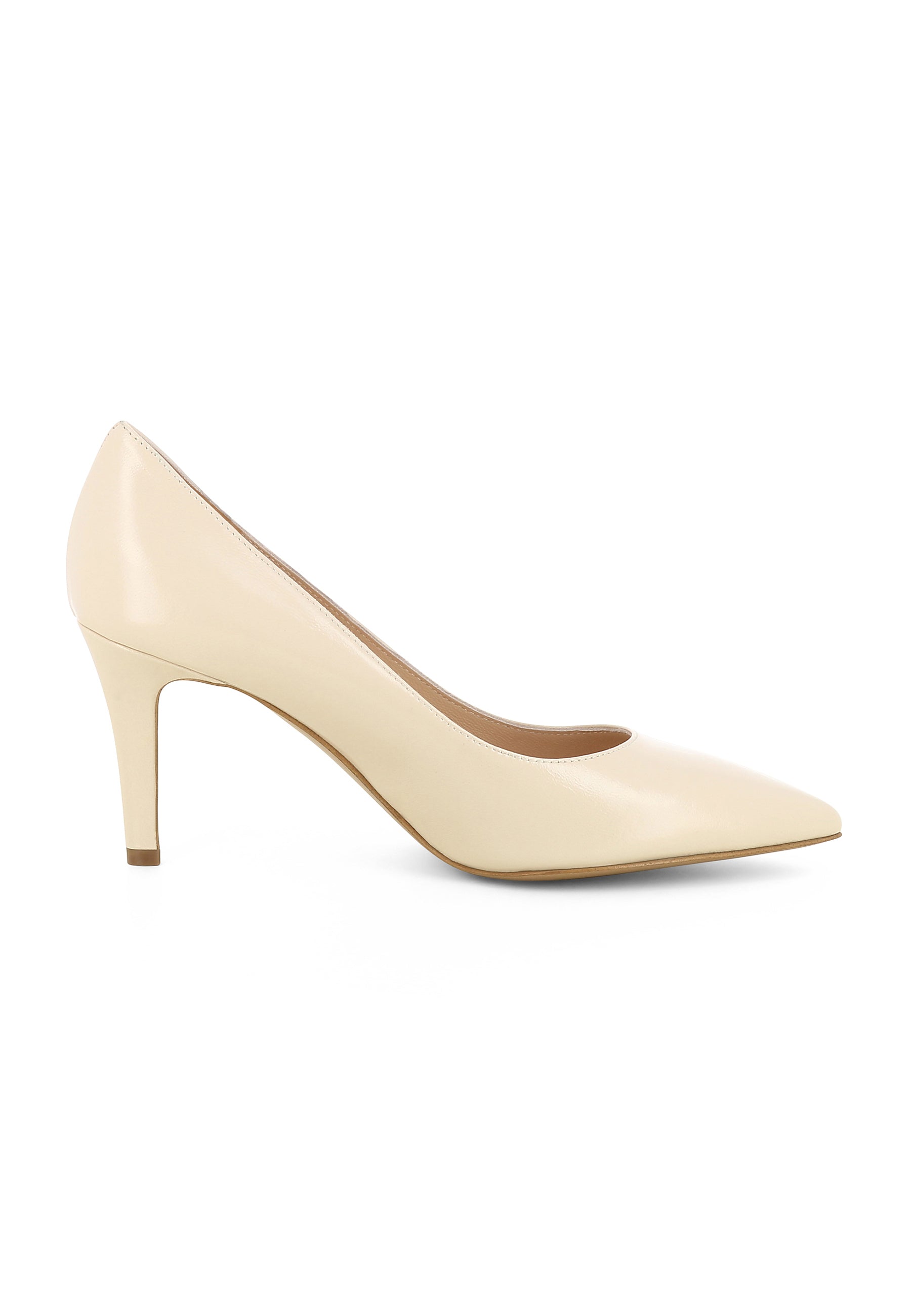 ARIA women's pumps - crumpled patent leather beige