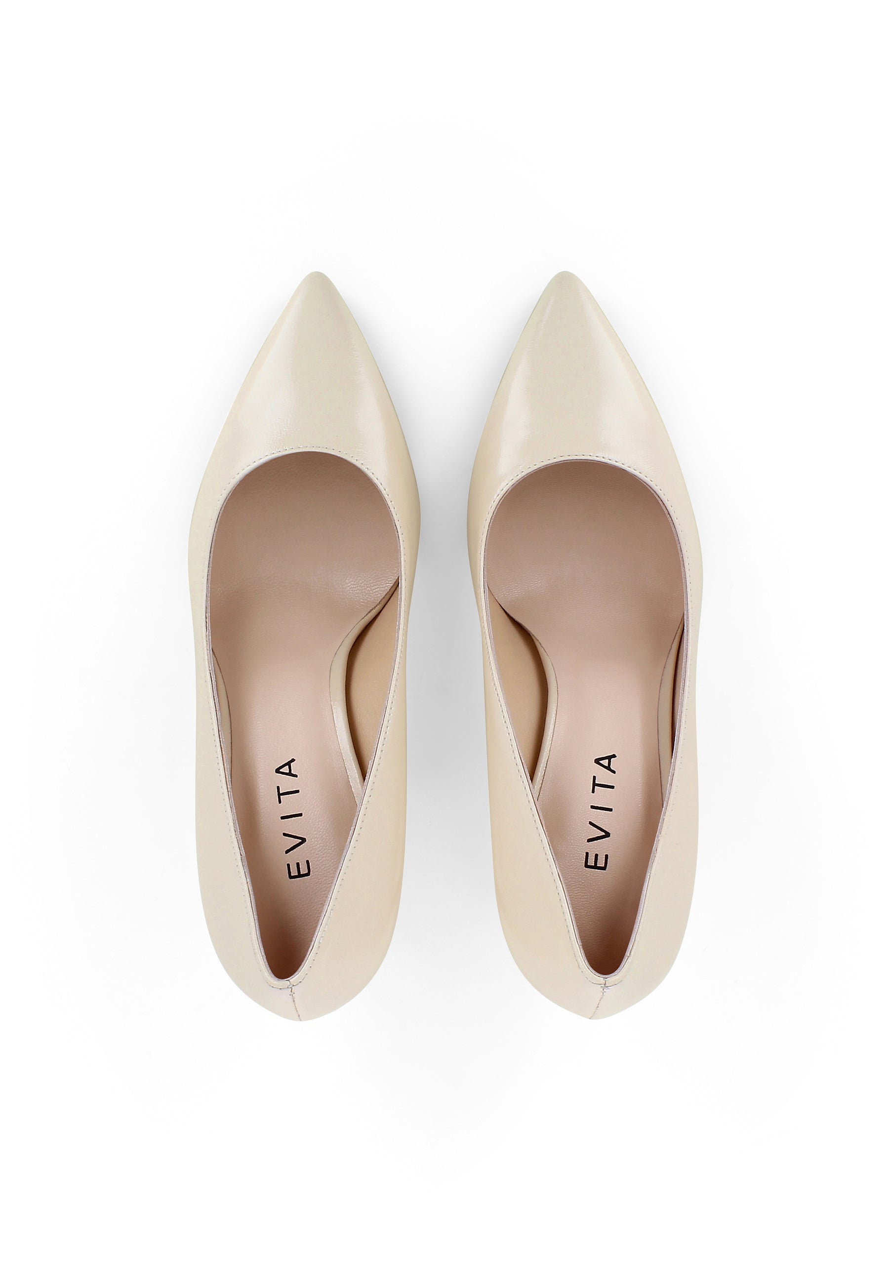 ARIA women's pumps - crumpled patent leather beige