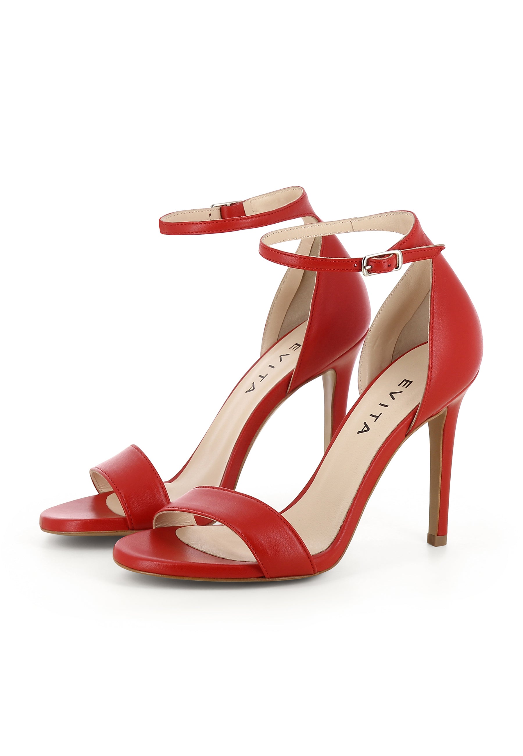 EVA women's sandals - smooth leather red