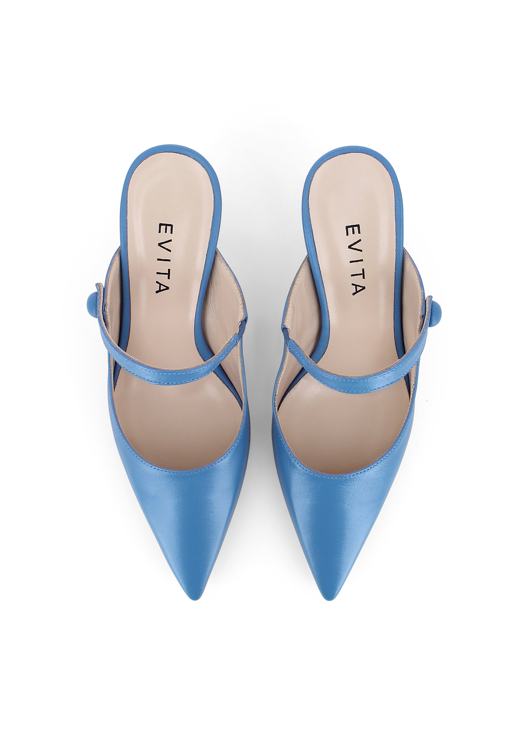 PENELOPE Damen Pantolette - Glattleder Blau