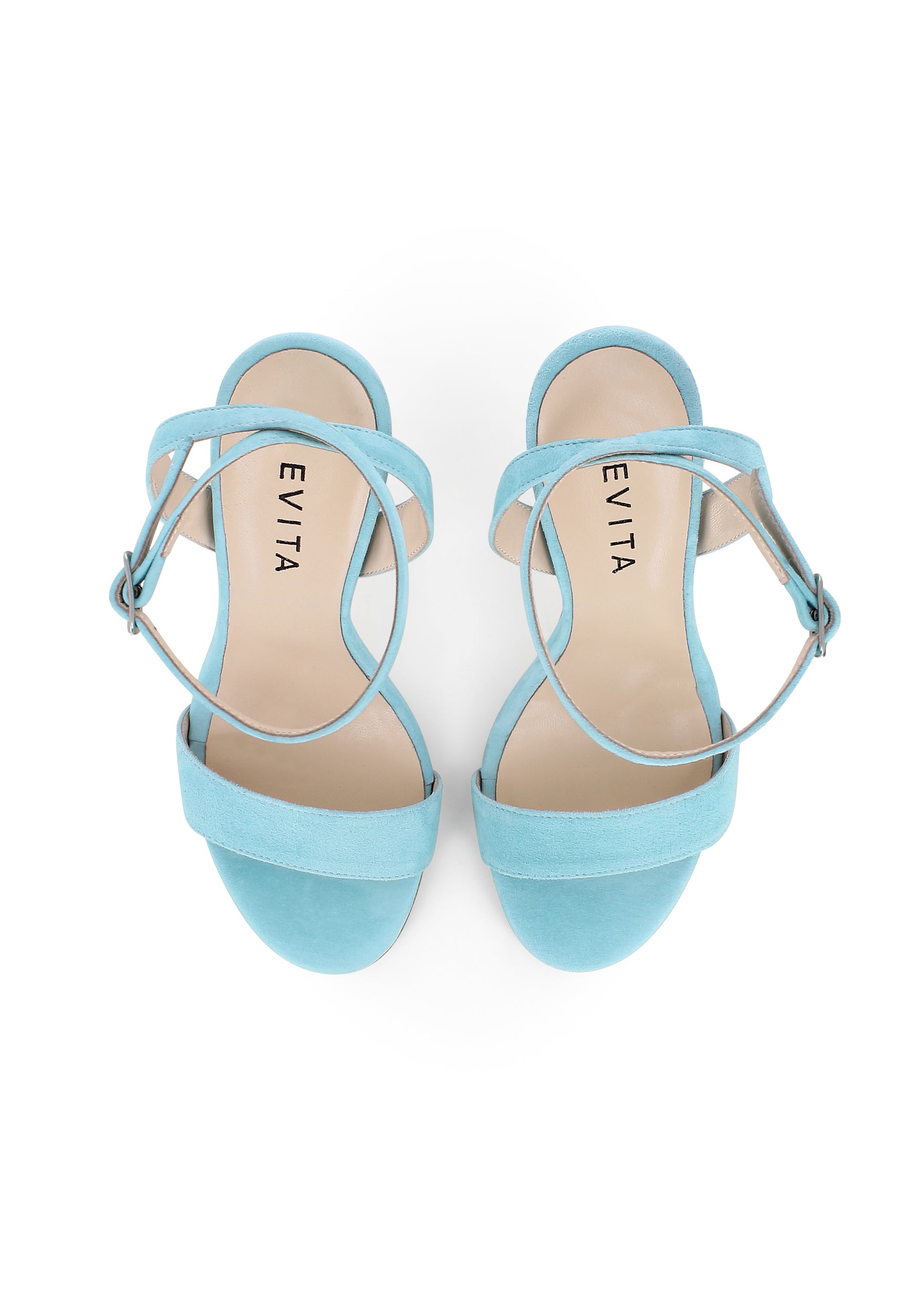EVA Damen Sandalette - Rauleder Hellblau