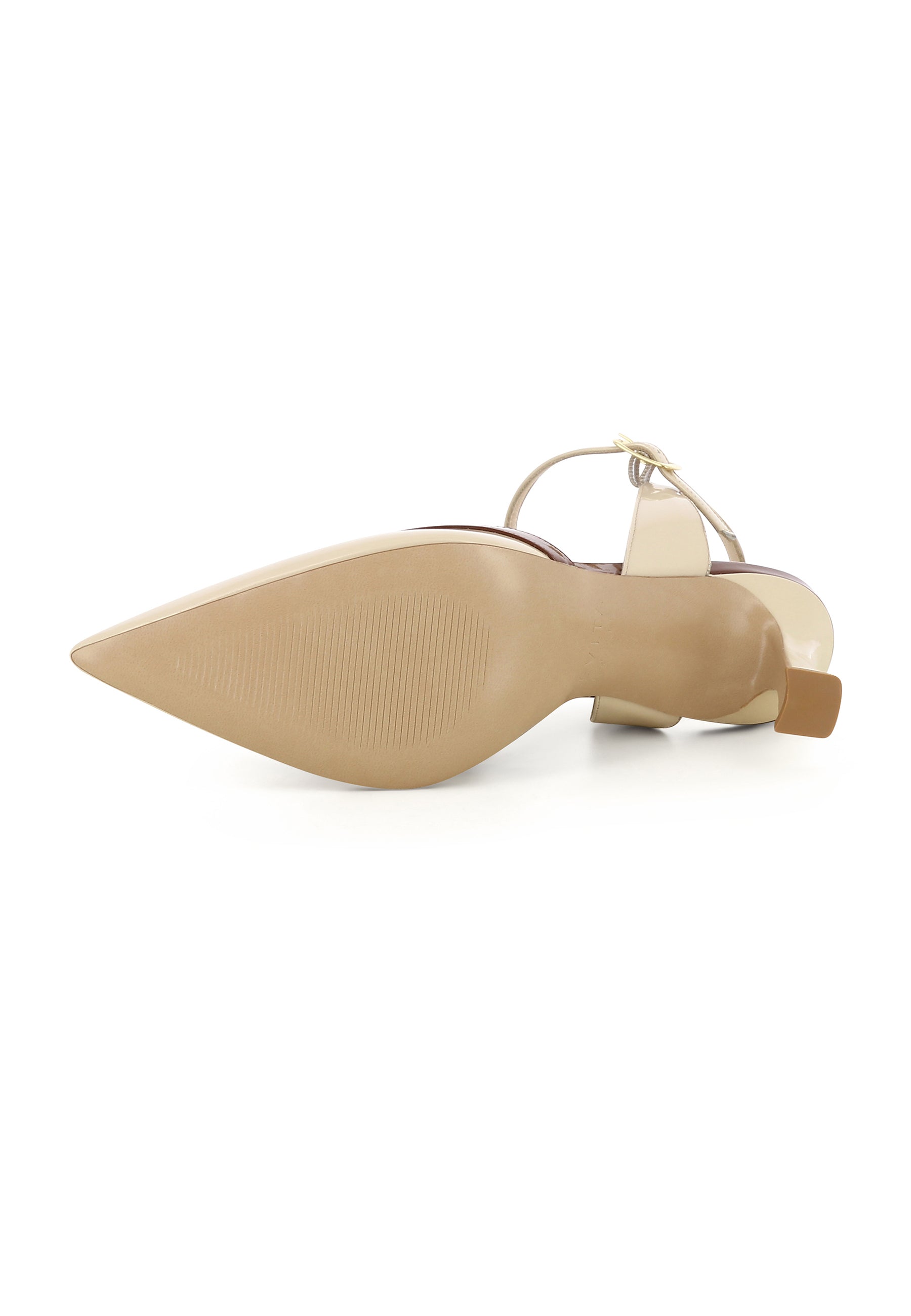PENELOPE Damen Pumps Halboffen - Lackleder Creme/Braun