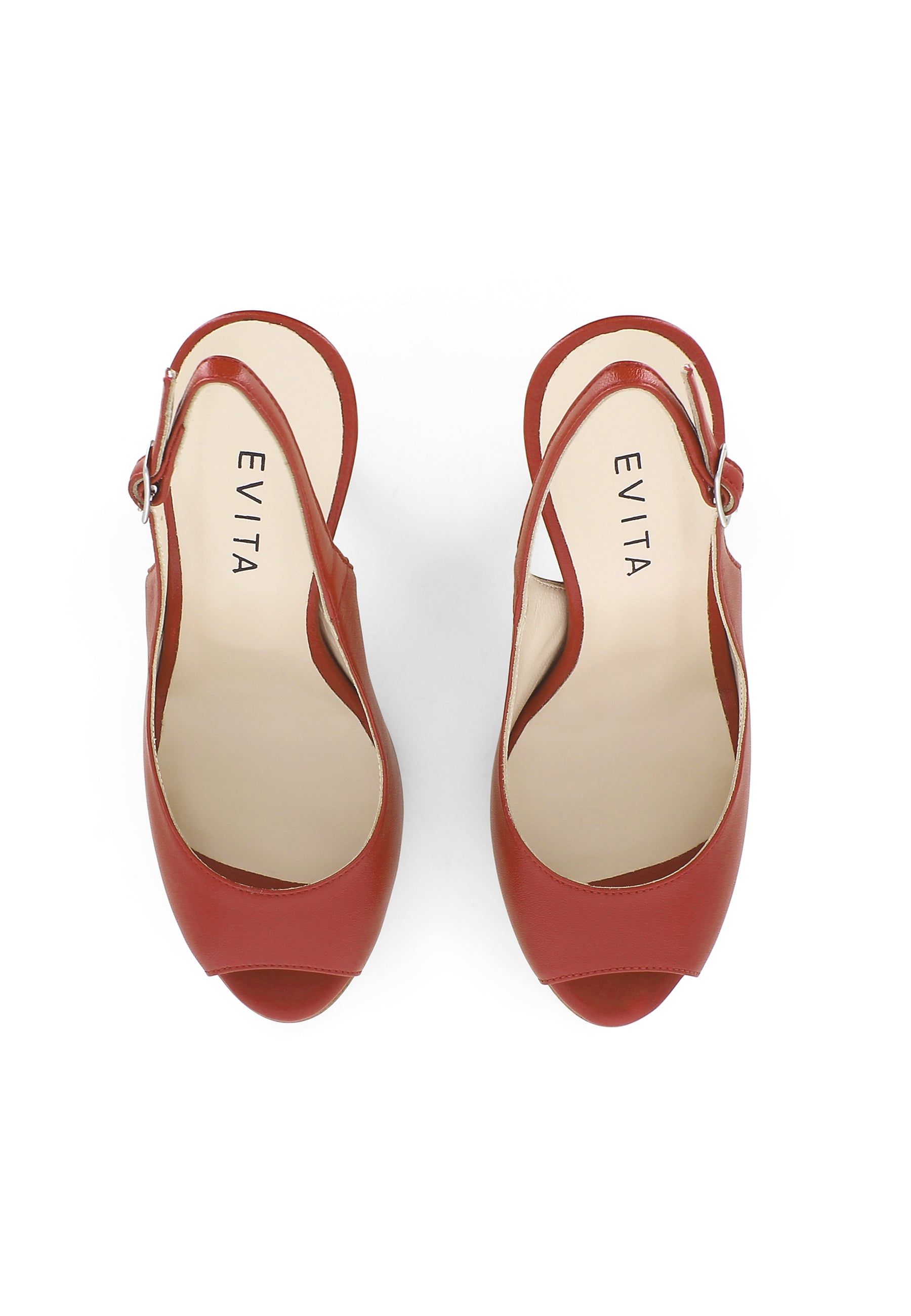 ALESSANDRA Damen Slingpeeptoes - Glattleder Dunkelrot