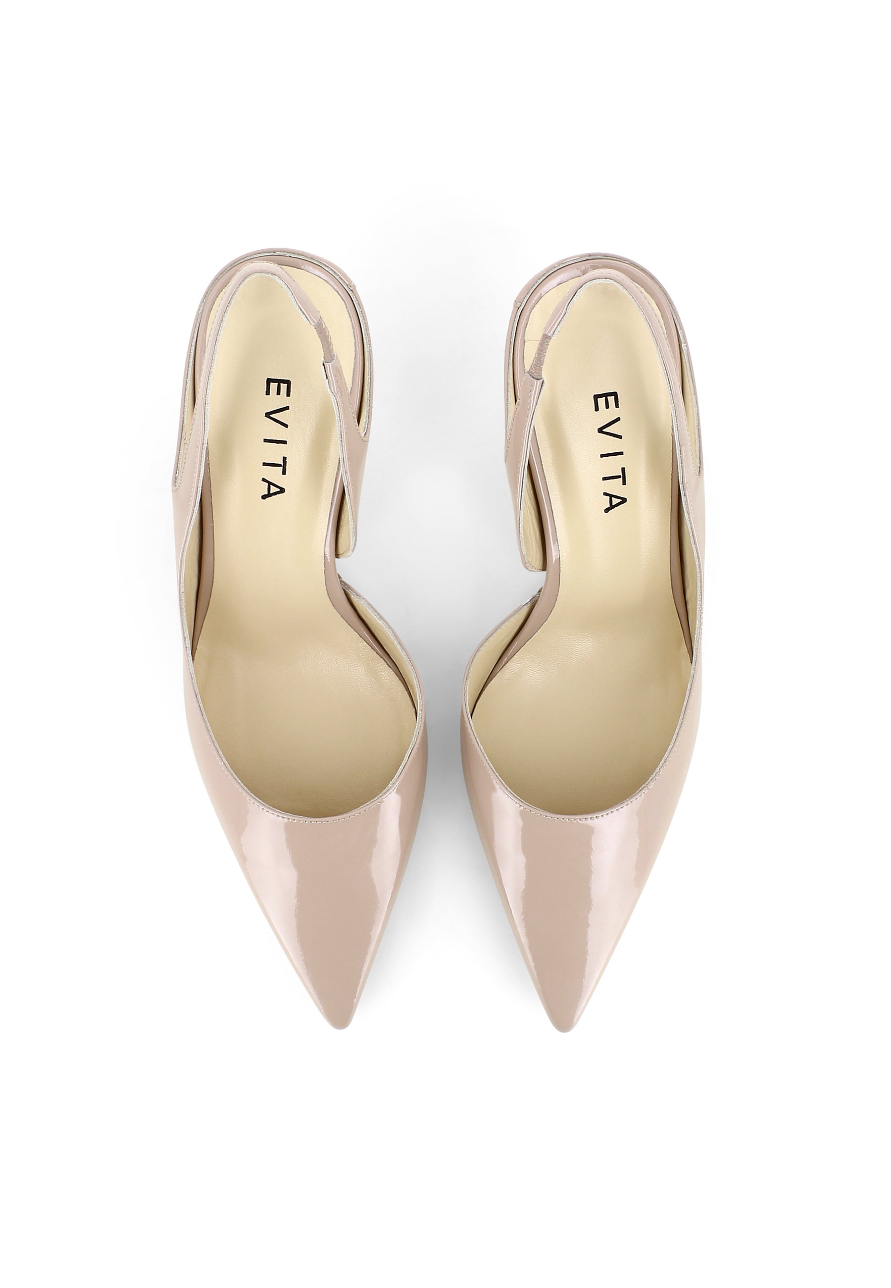 PENELOPE women's sling pumps - patent leather old pink