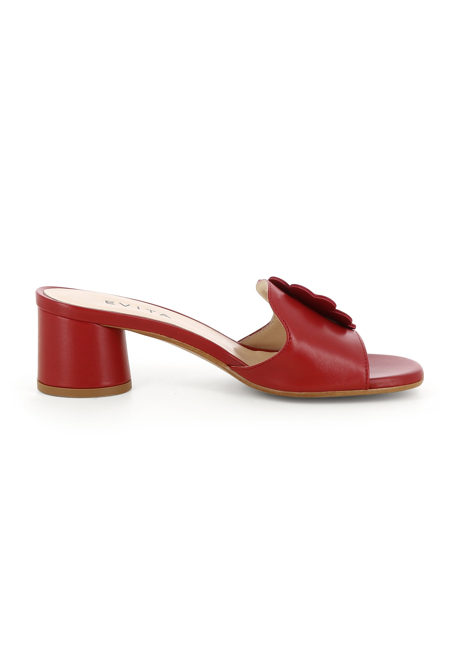 DORI Damen Pantolette - Glattleder Dunkelrot