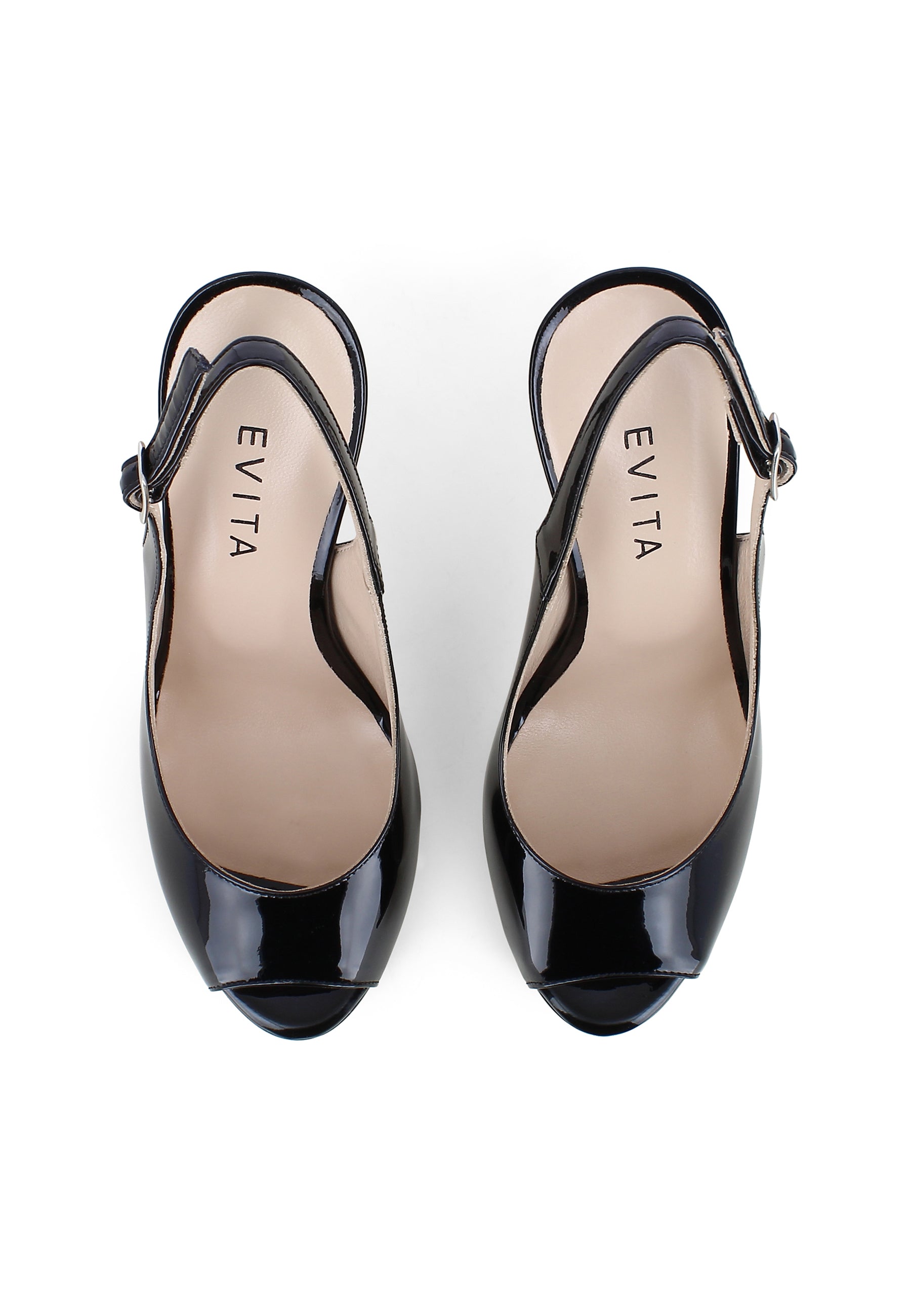 ALESSANDRA women's sling peep toes - patent leather black