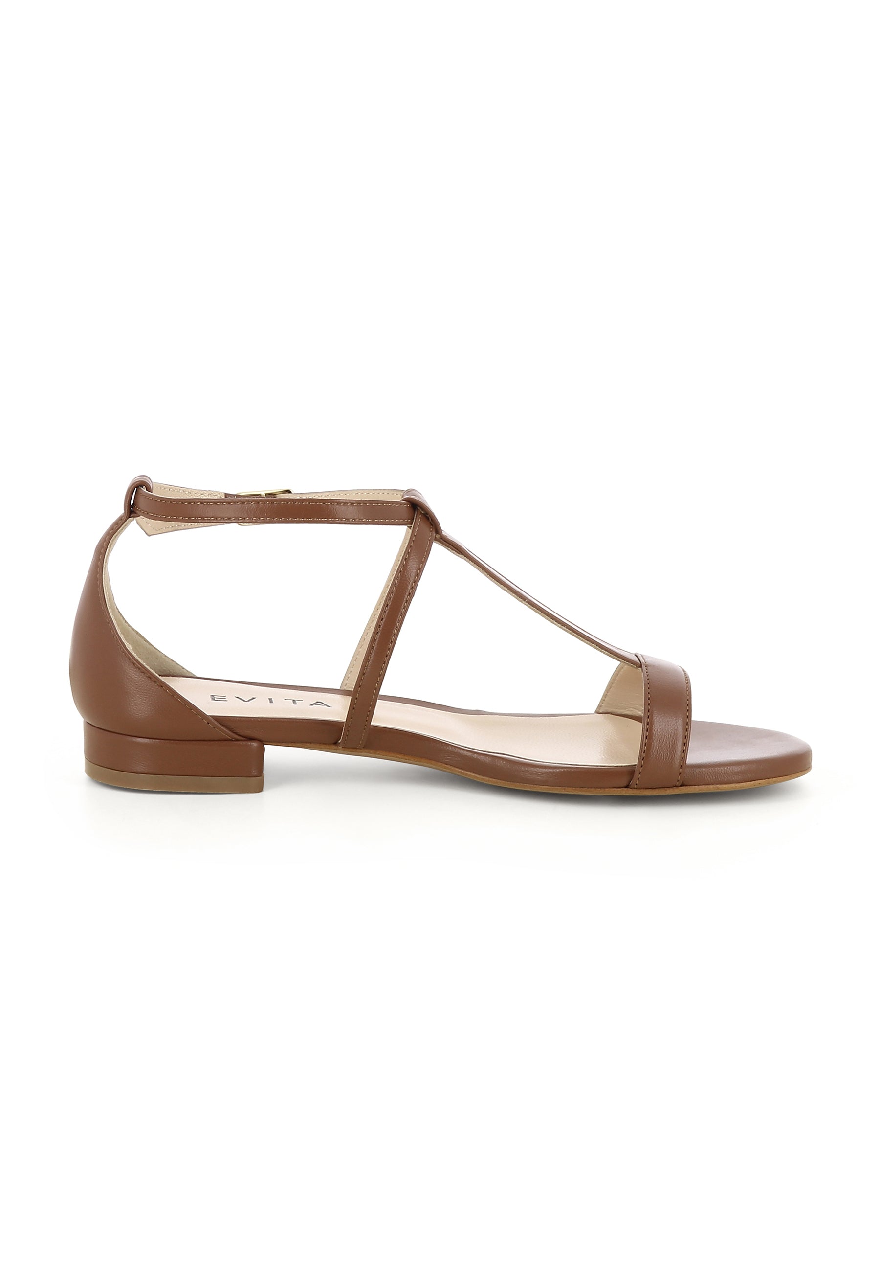 SALVINA Damen Sandale - Glattleder Braun