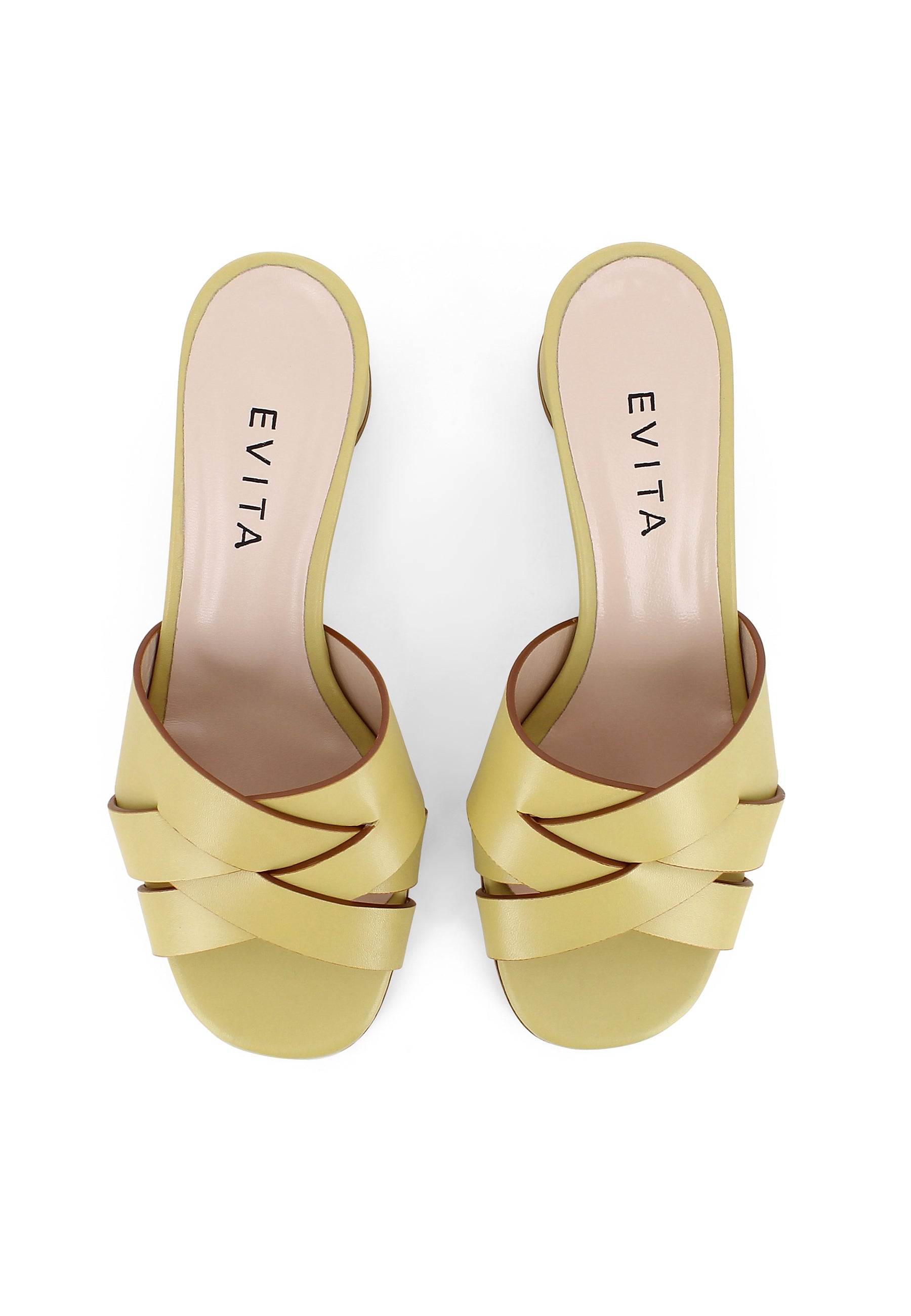 DORI Damen Pantolette - Glattleder Senf