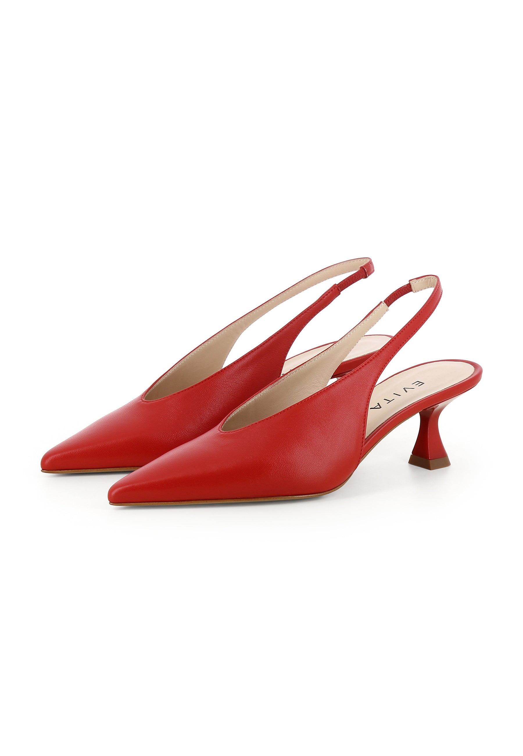 PERLA Damen Sling Pumps - Glattleder Rot