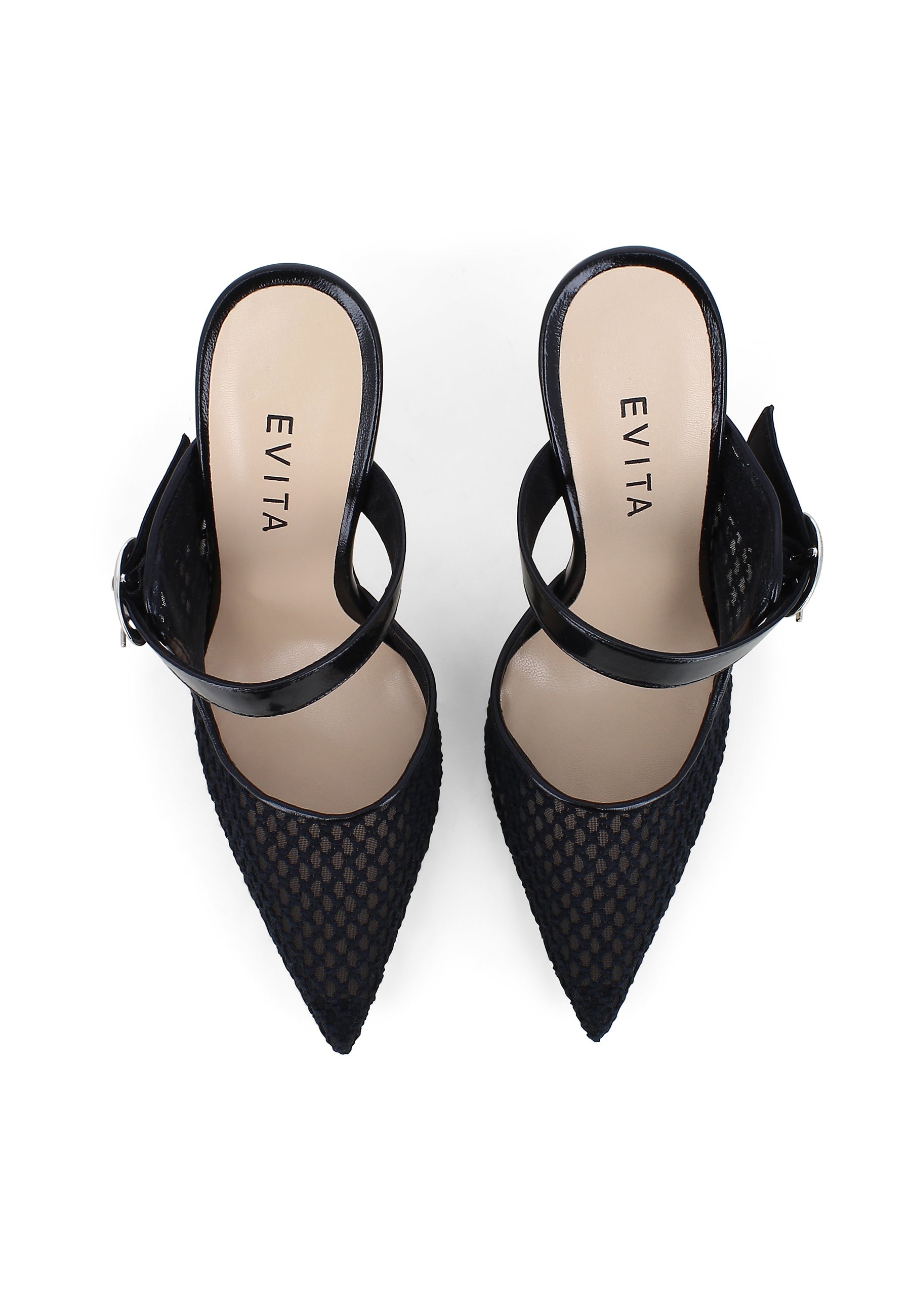PIA Damen Pantolette - Mesh Schwarz