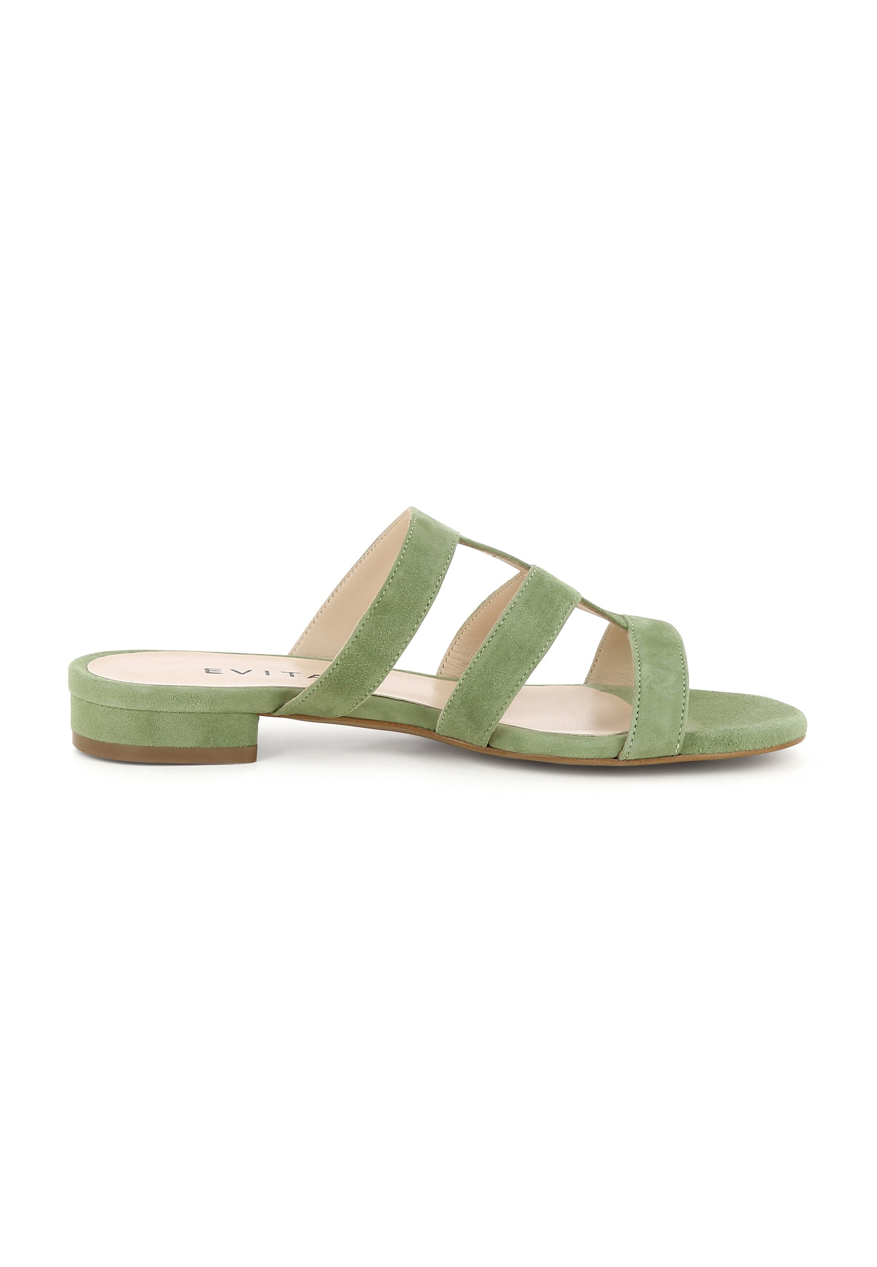 SALVINA Damen Pantolette - Velours Olive