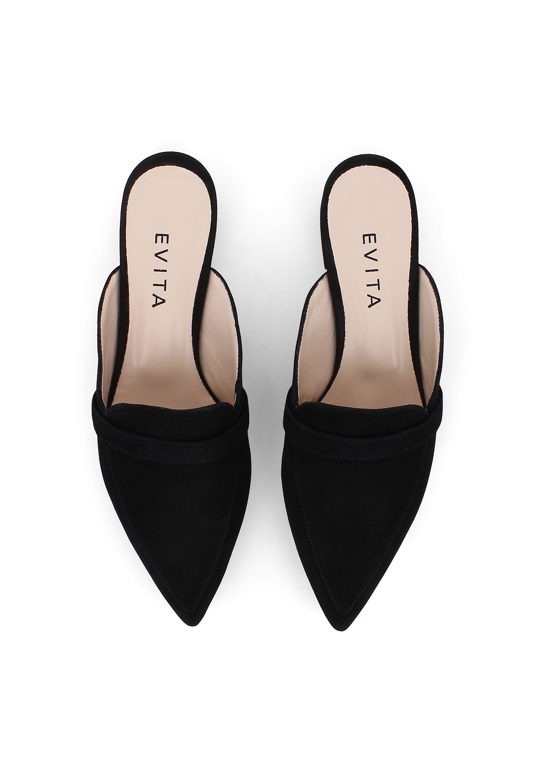 FRANCA Damen Pantolette - Velours Schwarz