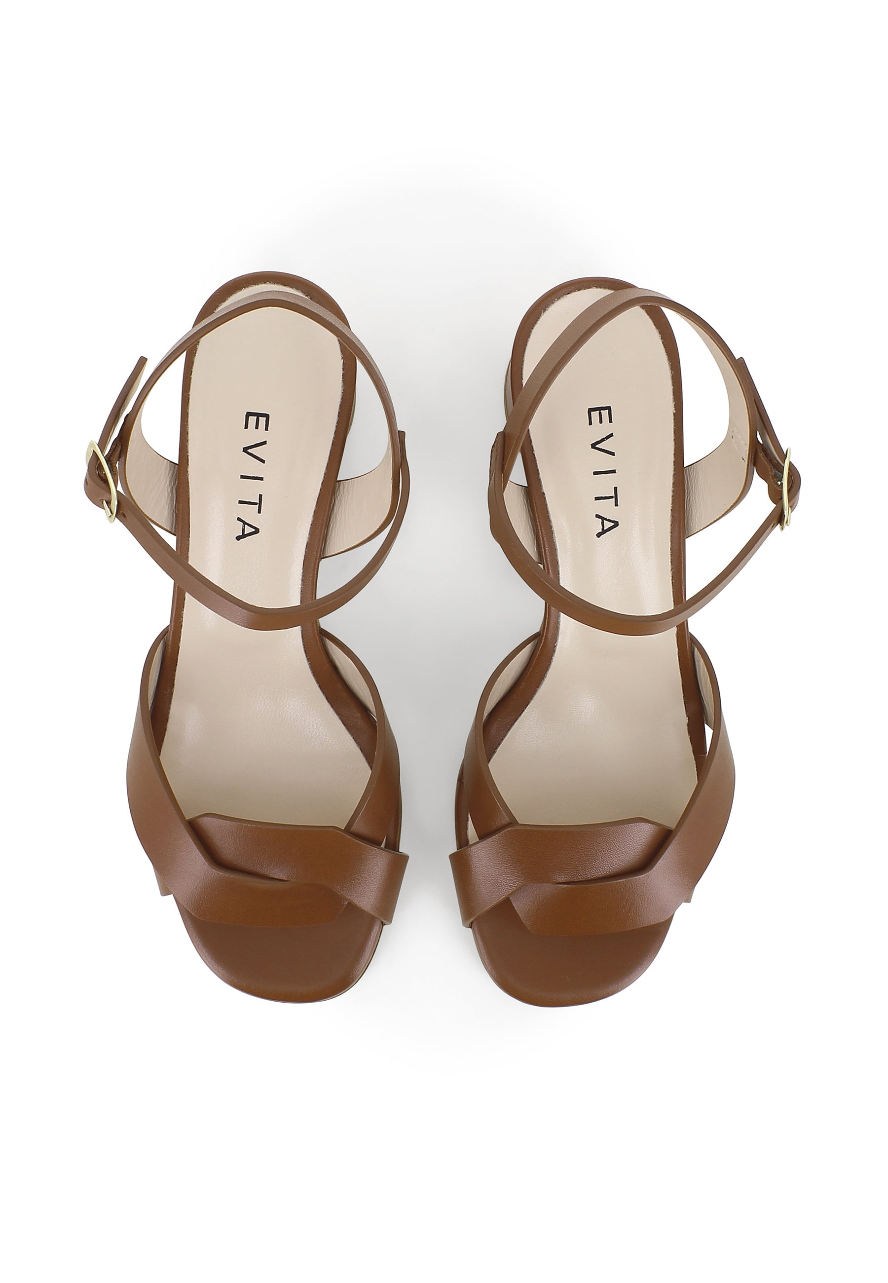 DORI Damen Sandalette - Glattleder Cognac