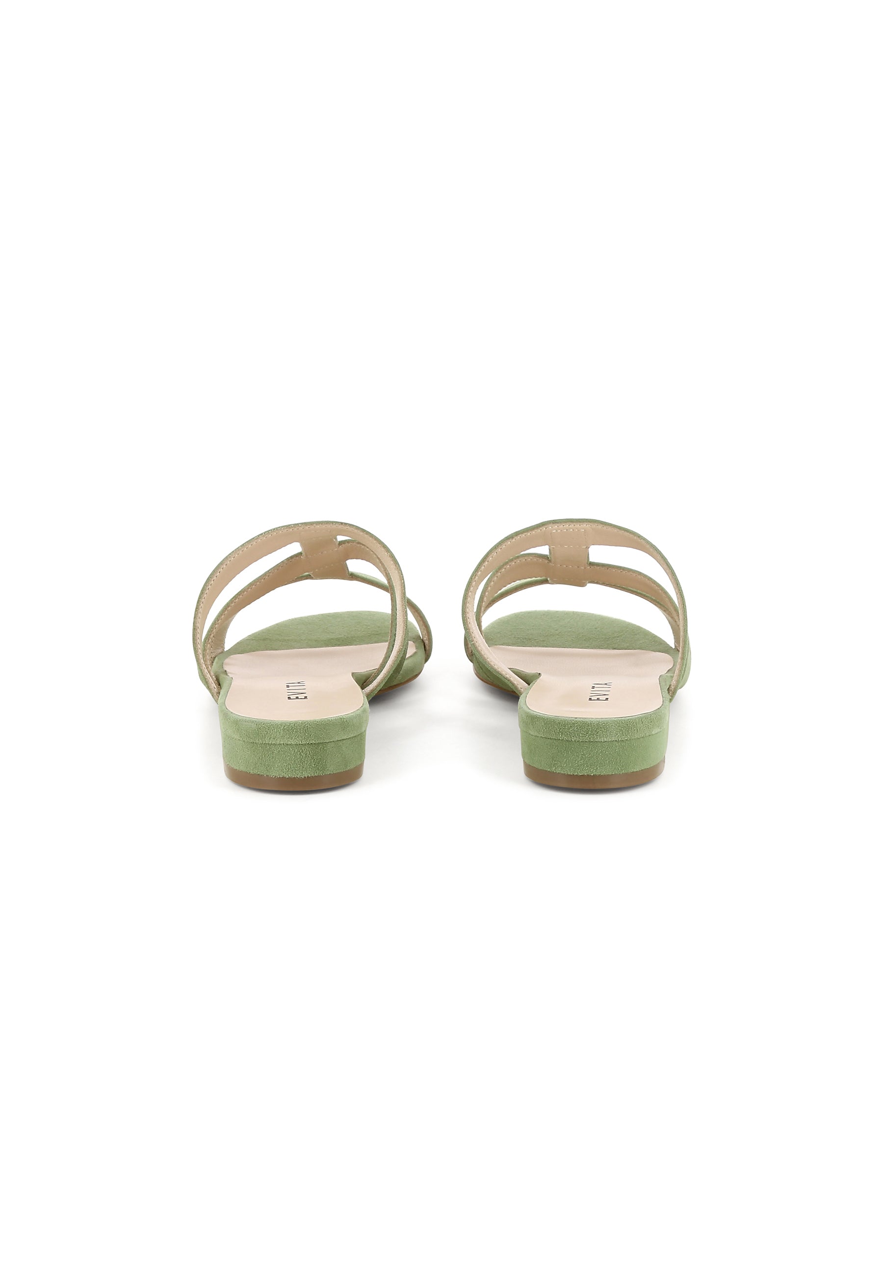 SALVINA Damen Pantolette - Velours Olive