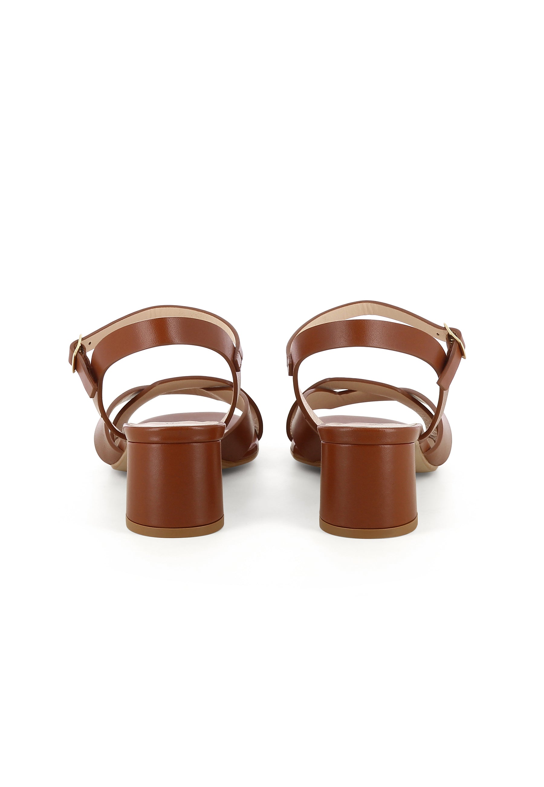 DORI Damen Sandalette - Glattleder Cognac